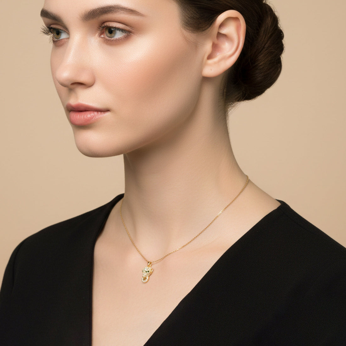 Crystal Leopard Pendant Necklace