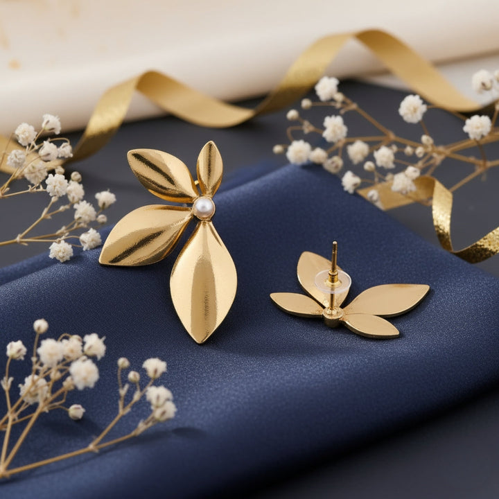 Gold Flower Earrings