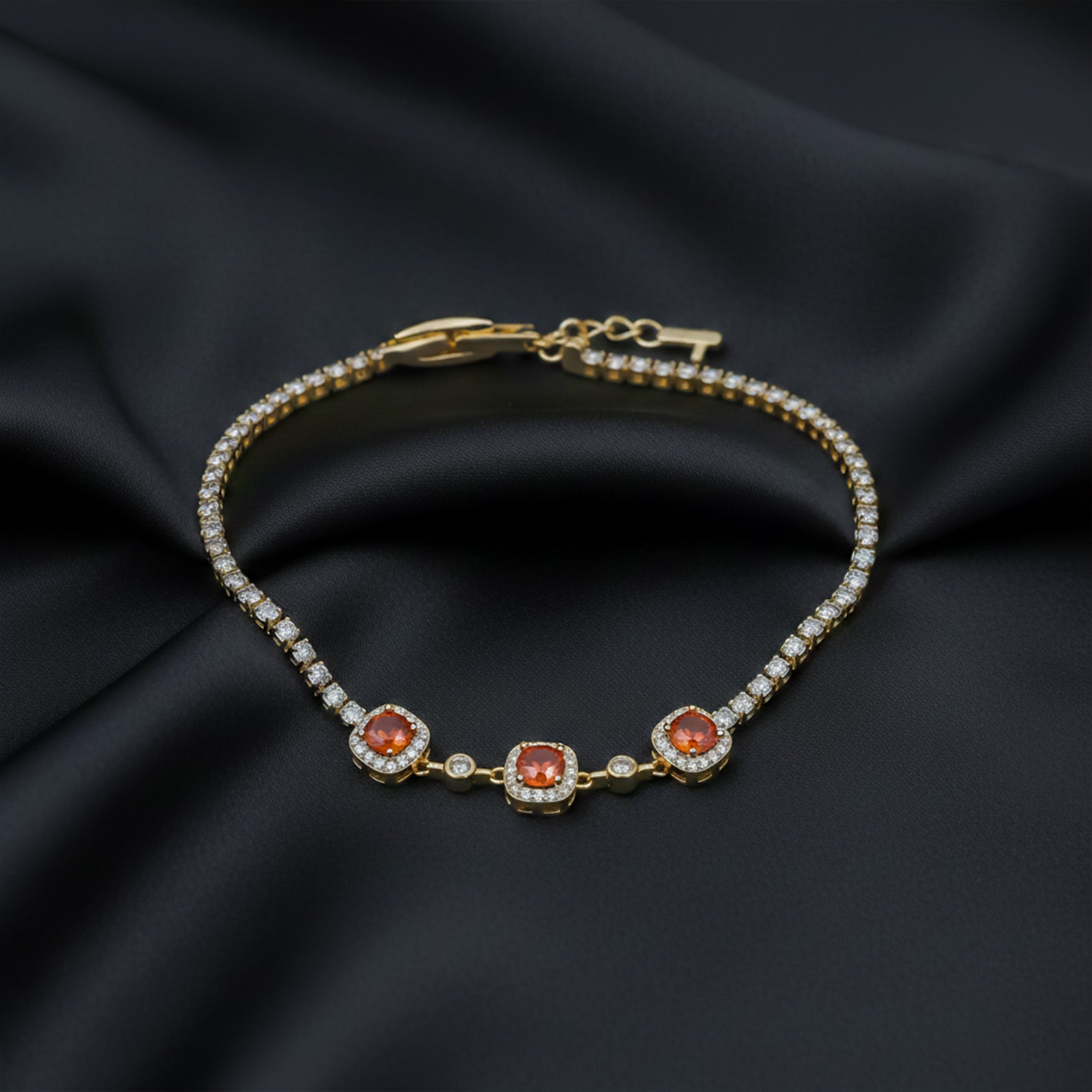Majestic Ruby Halo Tennis Bracelet
