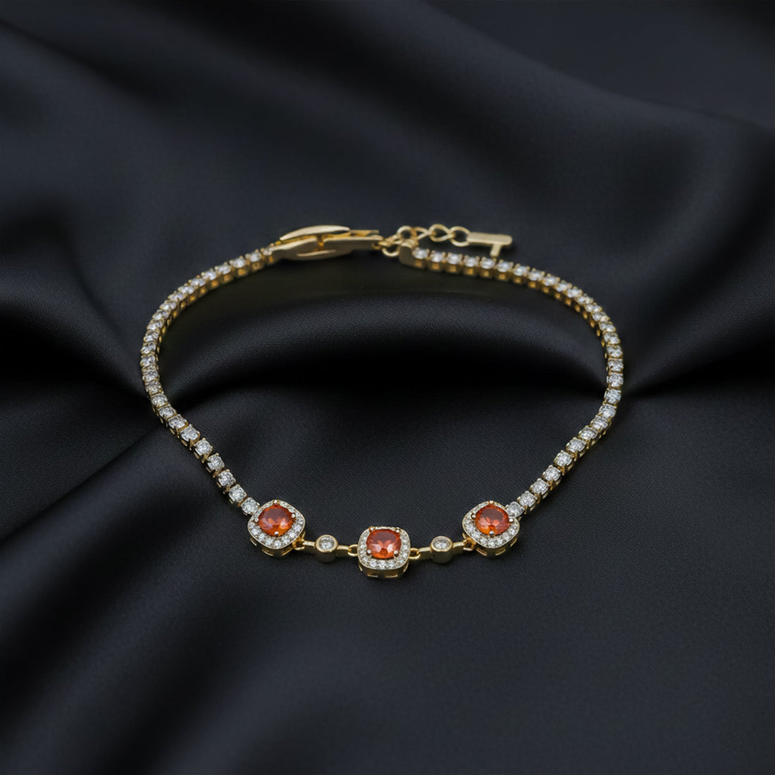 Majestic Ruby Halo Tennis Bracelet