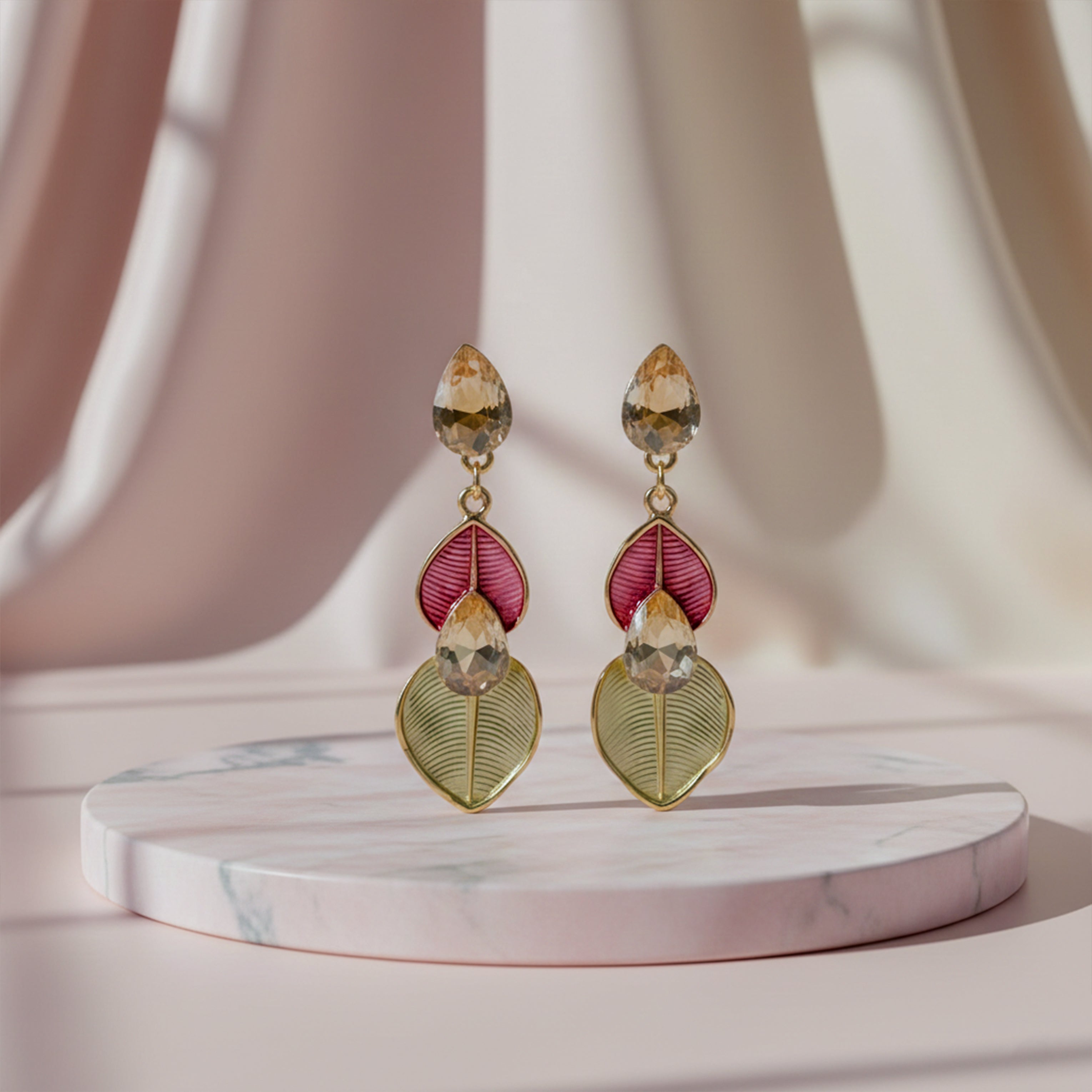 Prism Leaf Statement Earrings