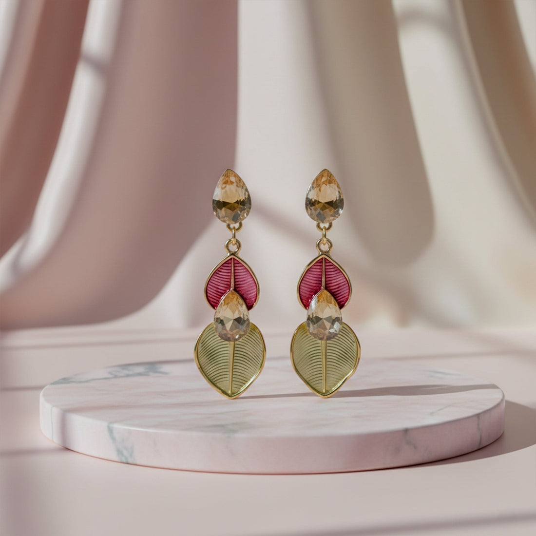 Prism Leaf Statement Earrings