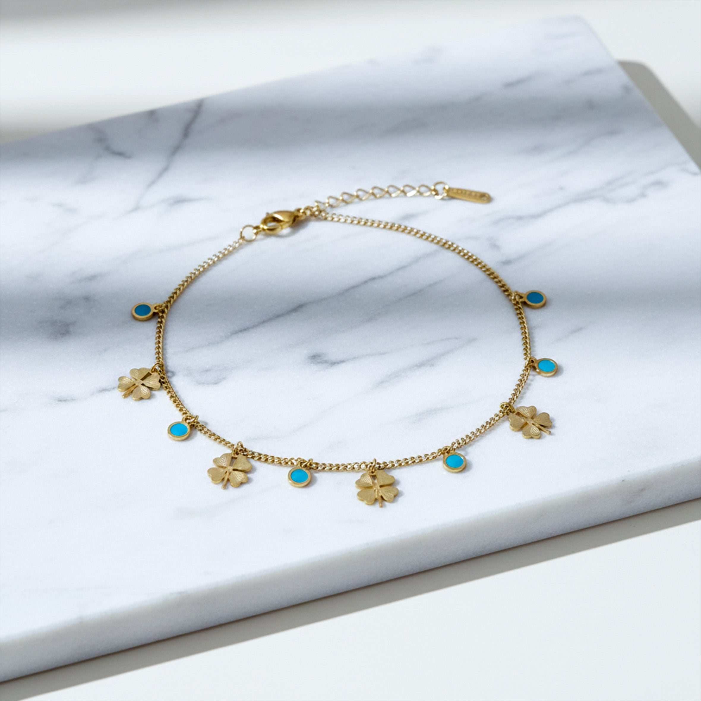 Celestial Clover Nazar Gold Bracelet