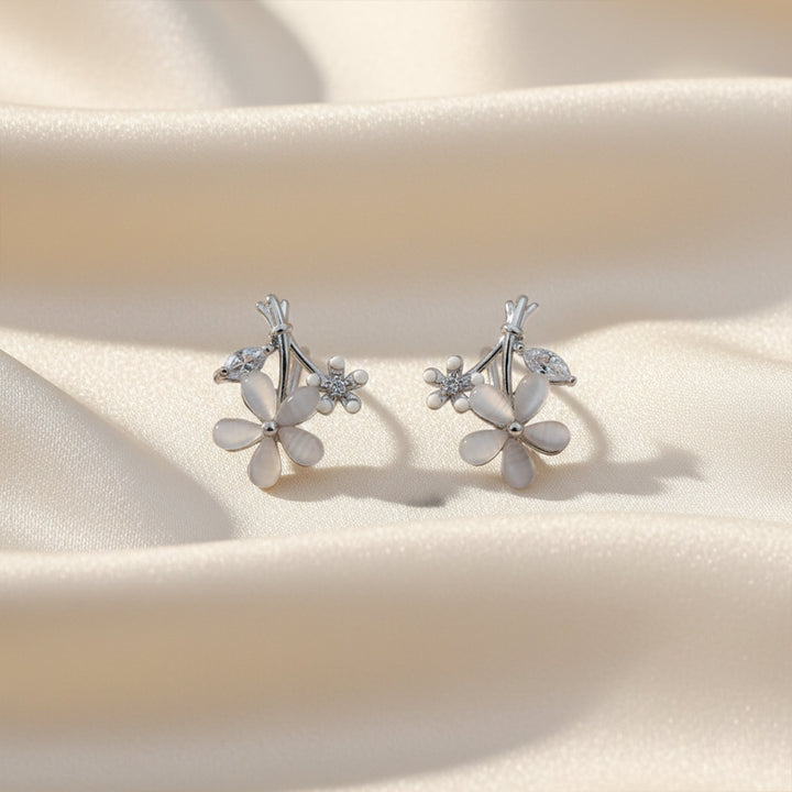 Ivory Blossom Crystal Luxe Stud Earrings