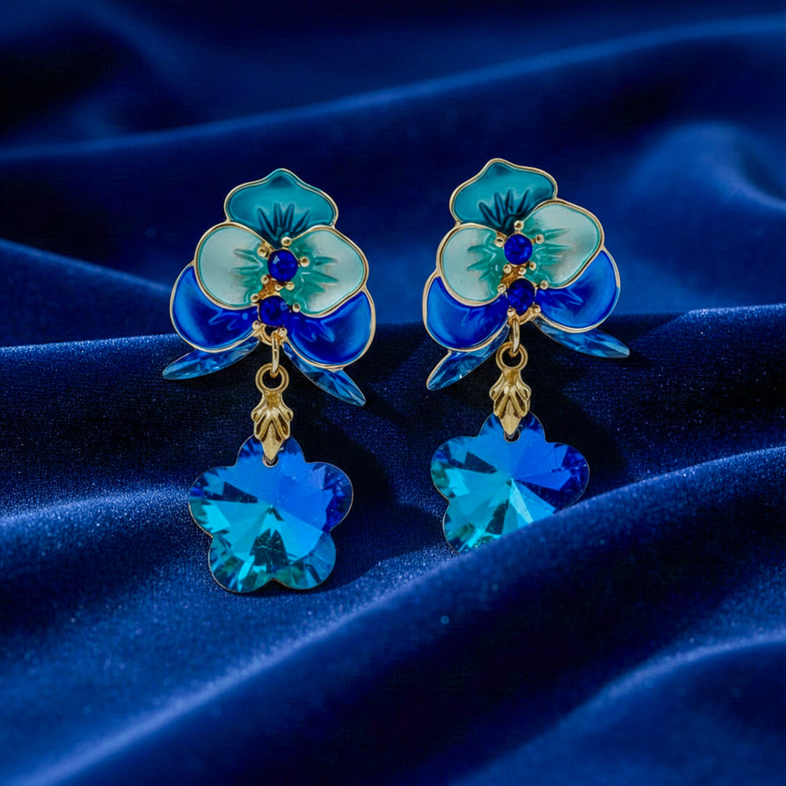 Blue Aura Drops Earrings