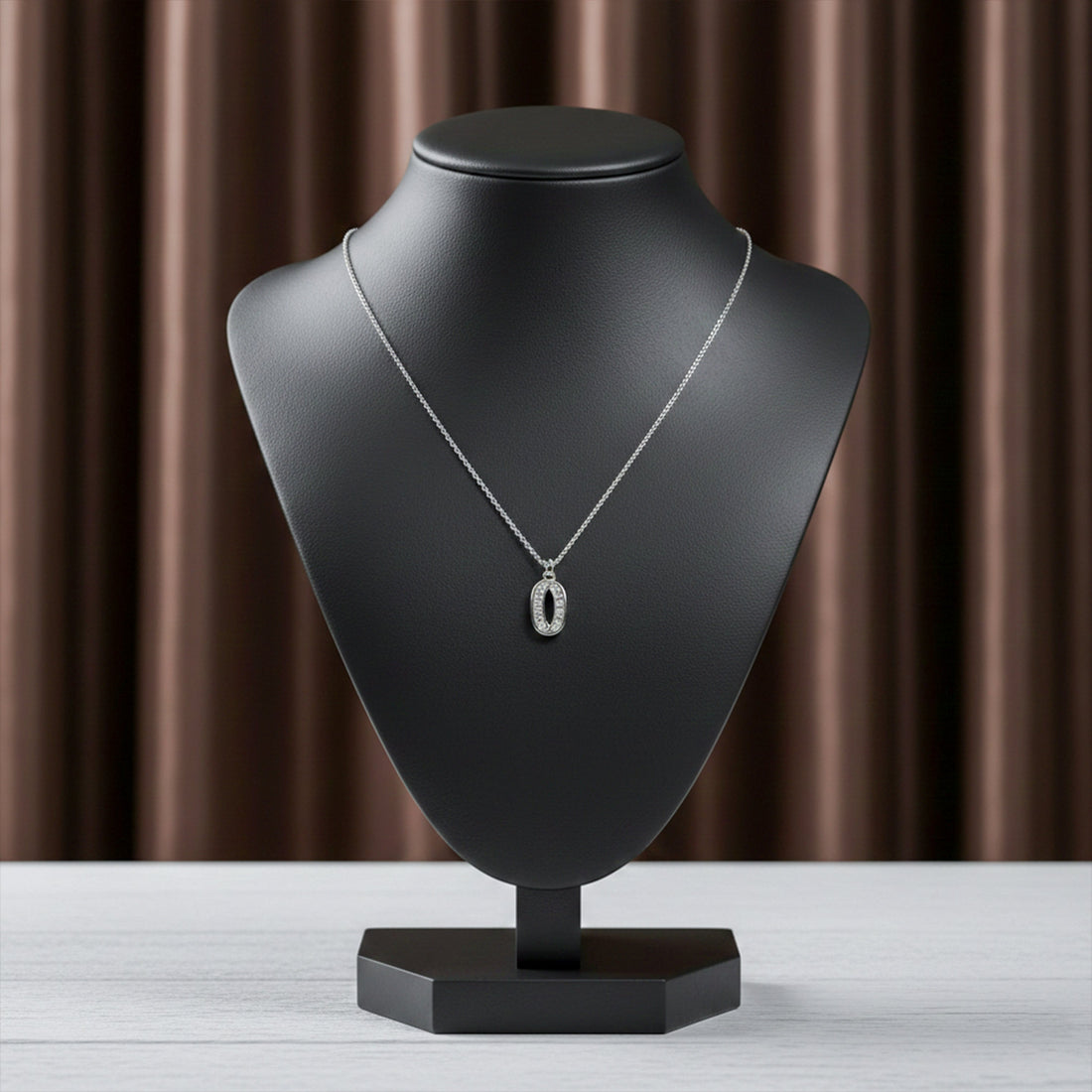 Luxe Oval Crystal Pendant Necklace