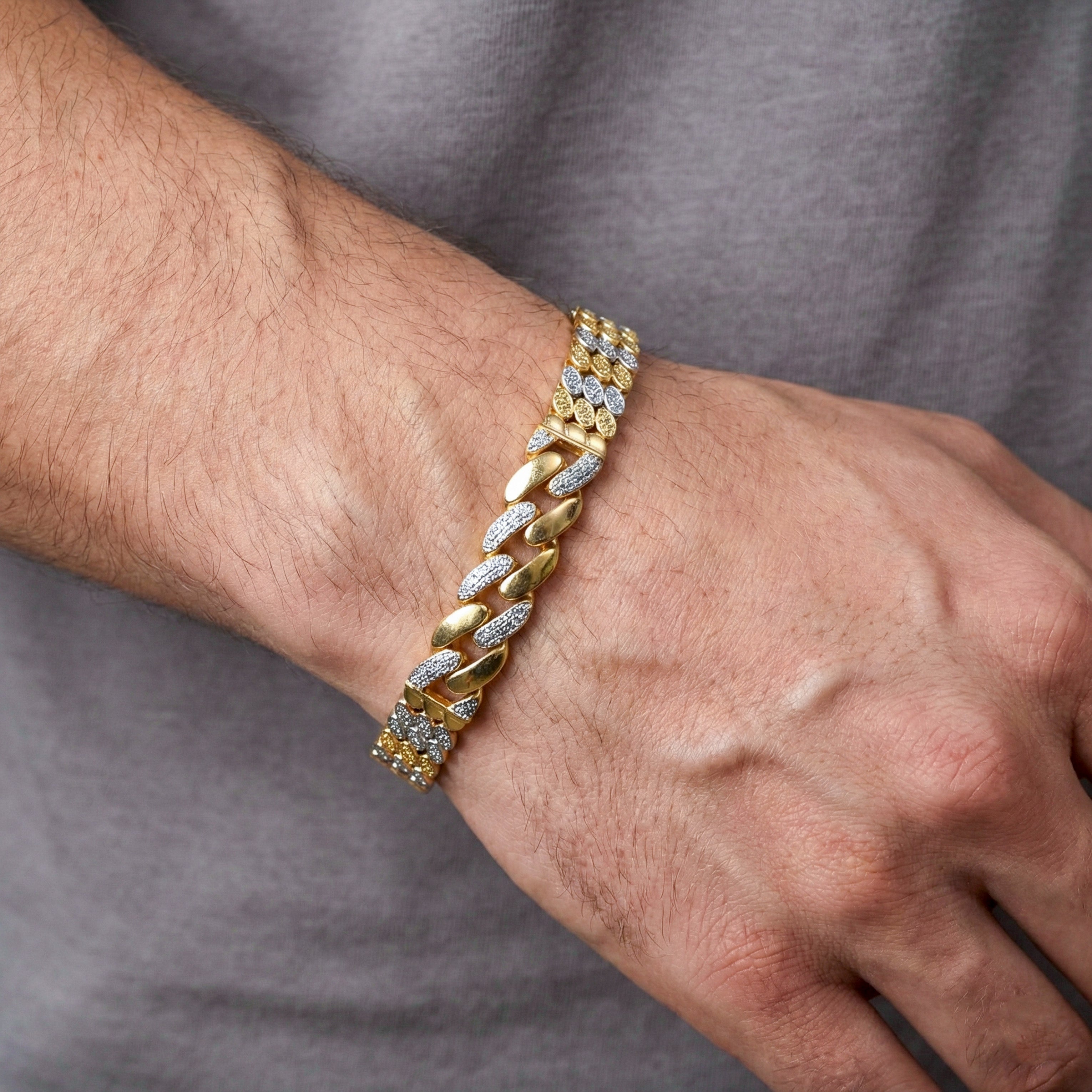 Iced Cuban Link Gold Bracelet