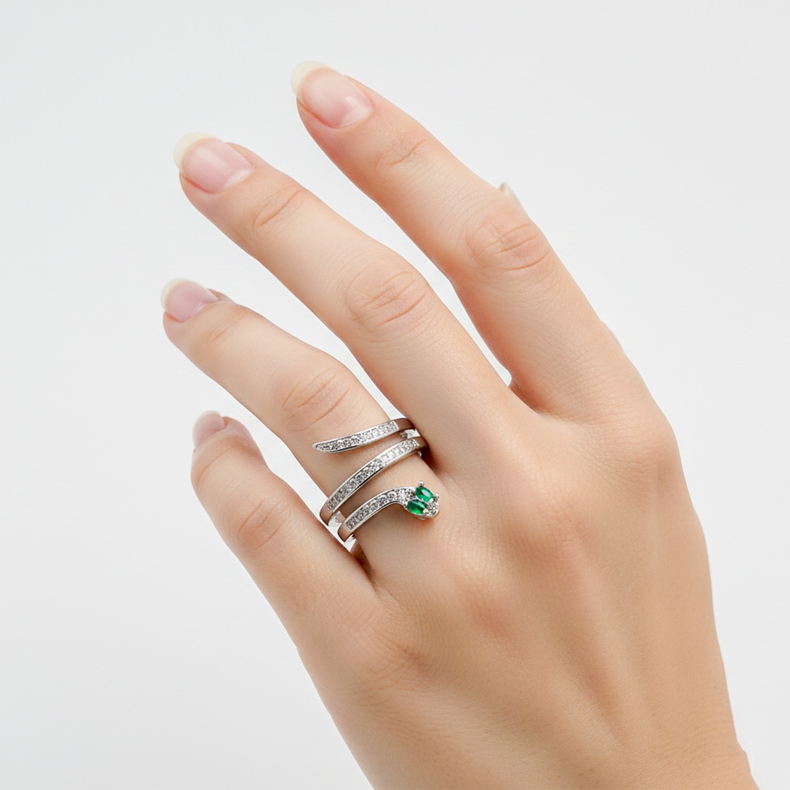 Mystic Emerald Diamond Wrap Ring