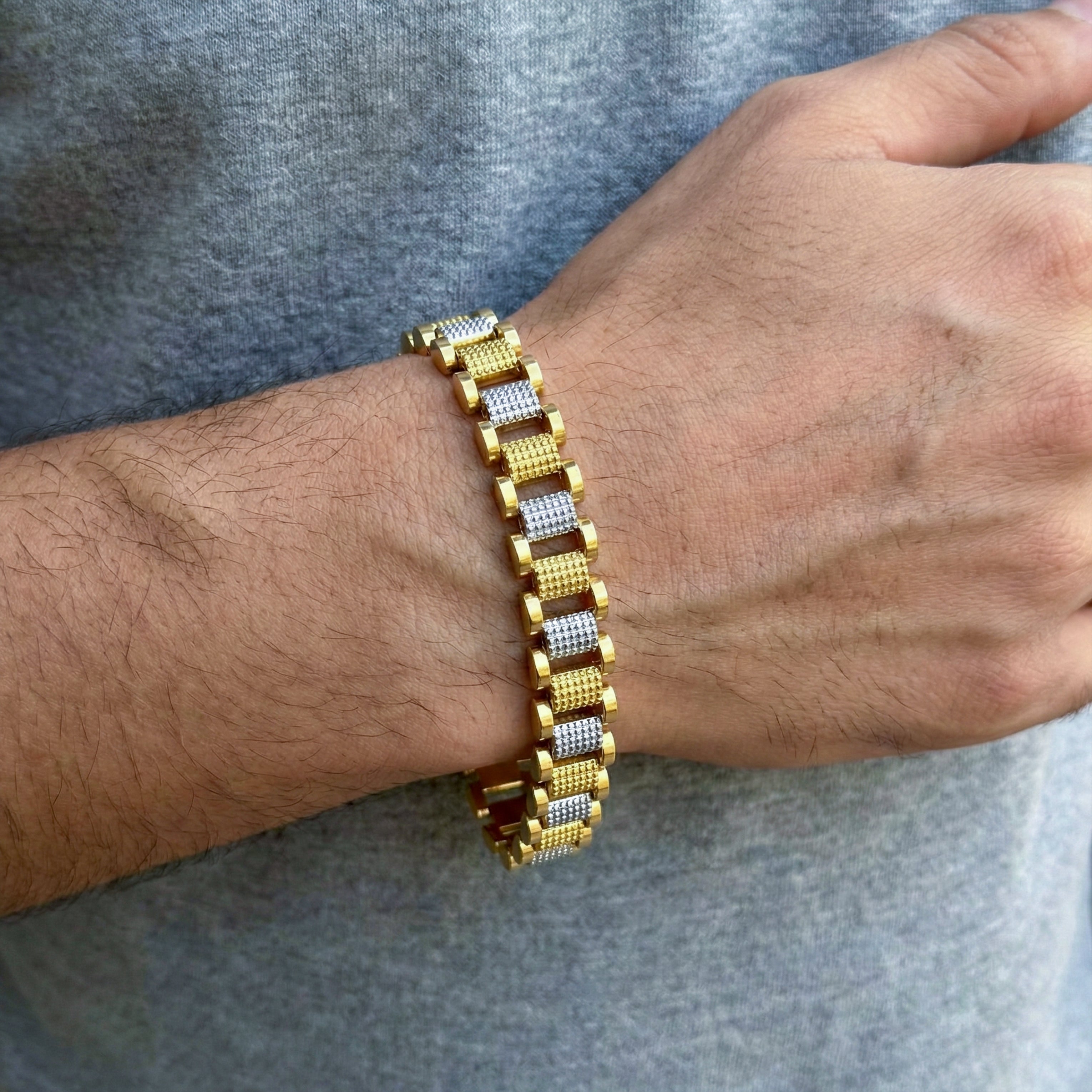 Elite Dual Finish Designer Bracelet