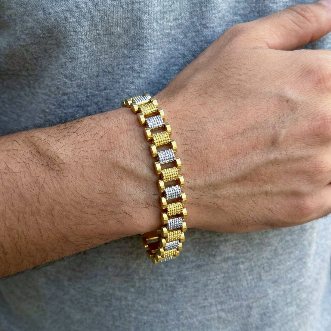 Elite Dual Finish Designer Bracelet