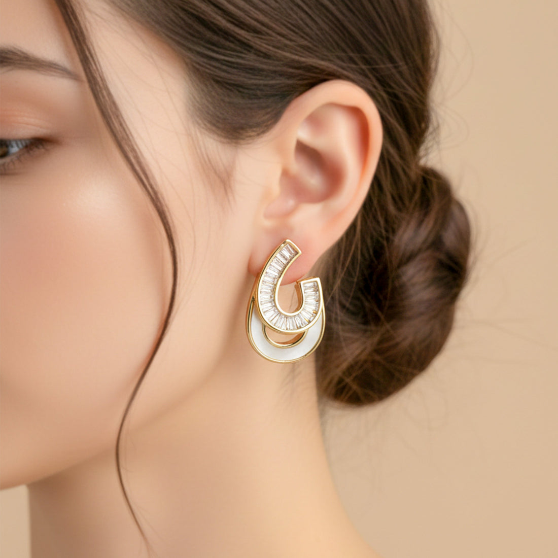 Zircon Arc Statement Earrings