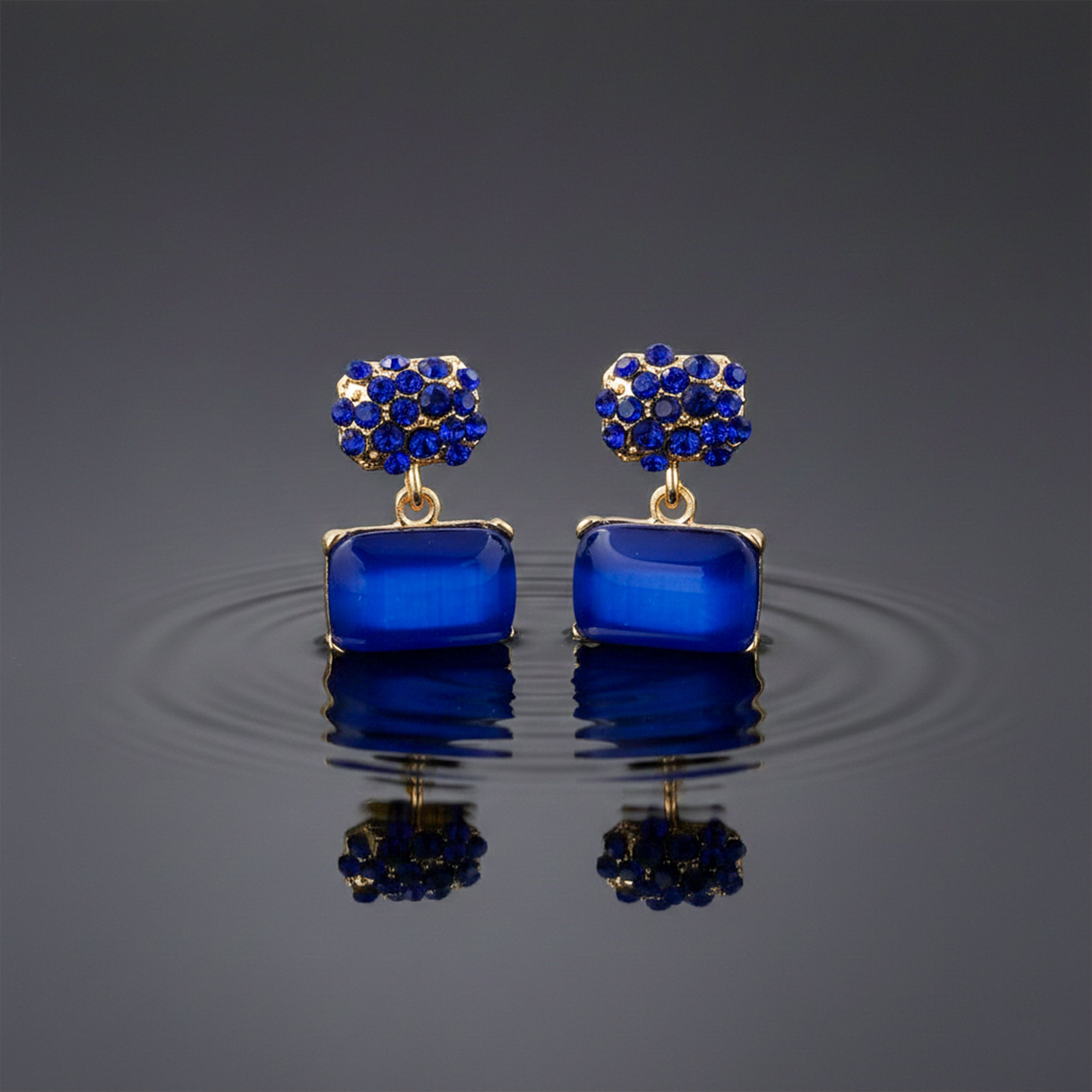 Blue Opulence Drops Earrings