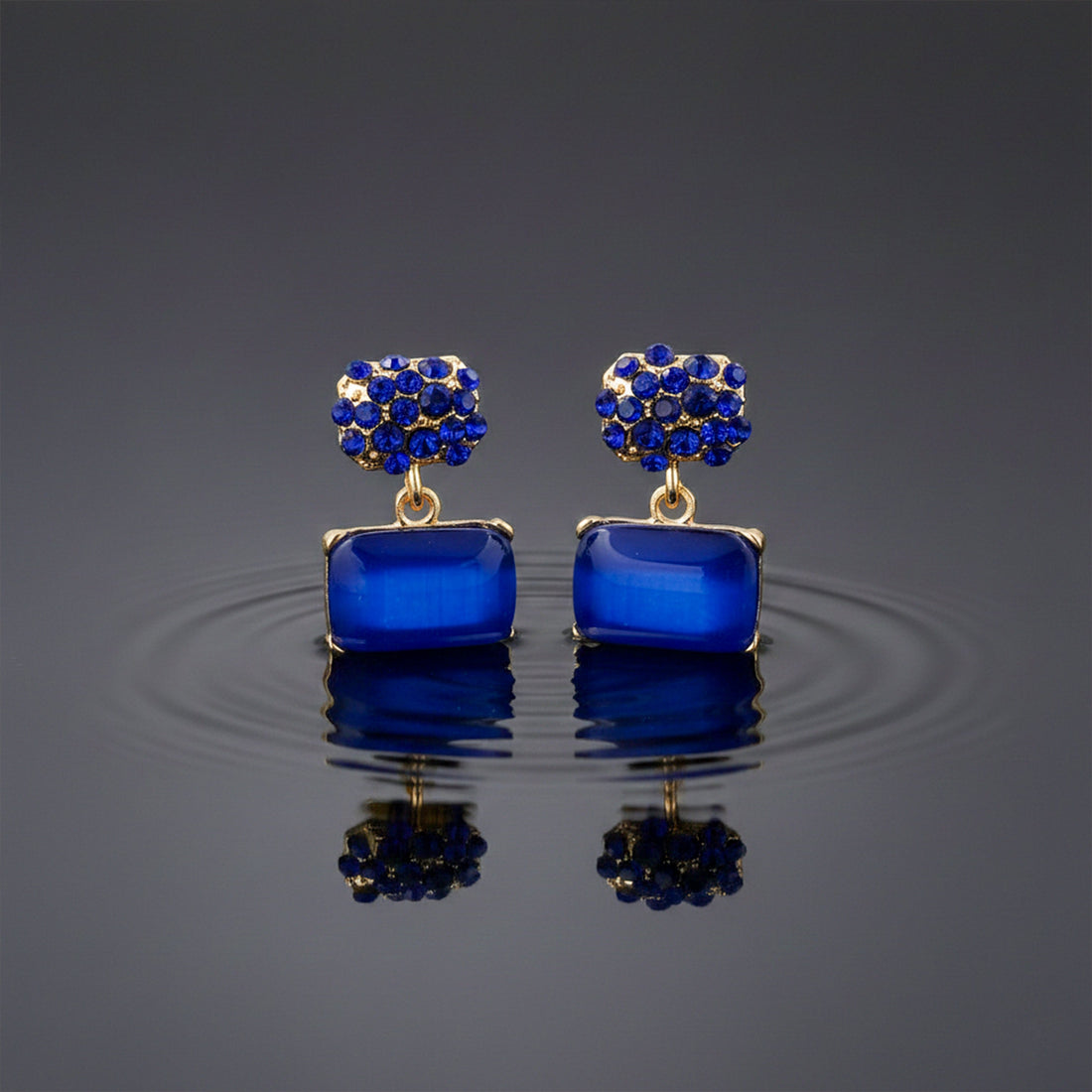 Blue Opulence Drops Earrings
