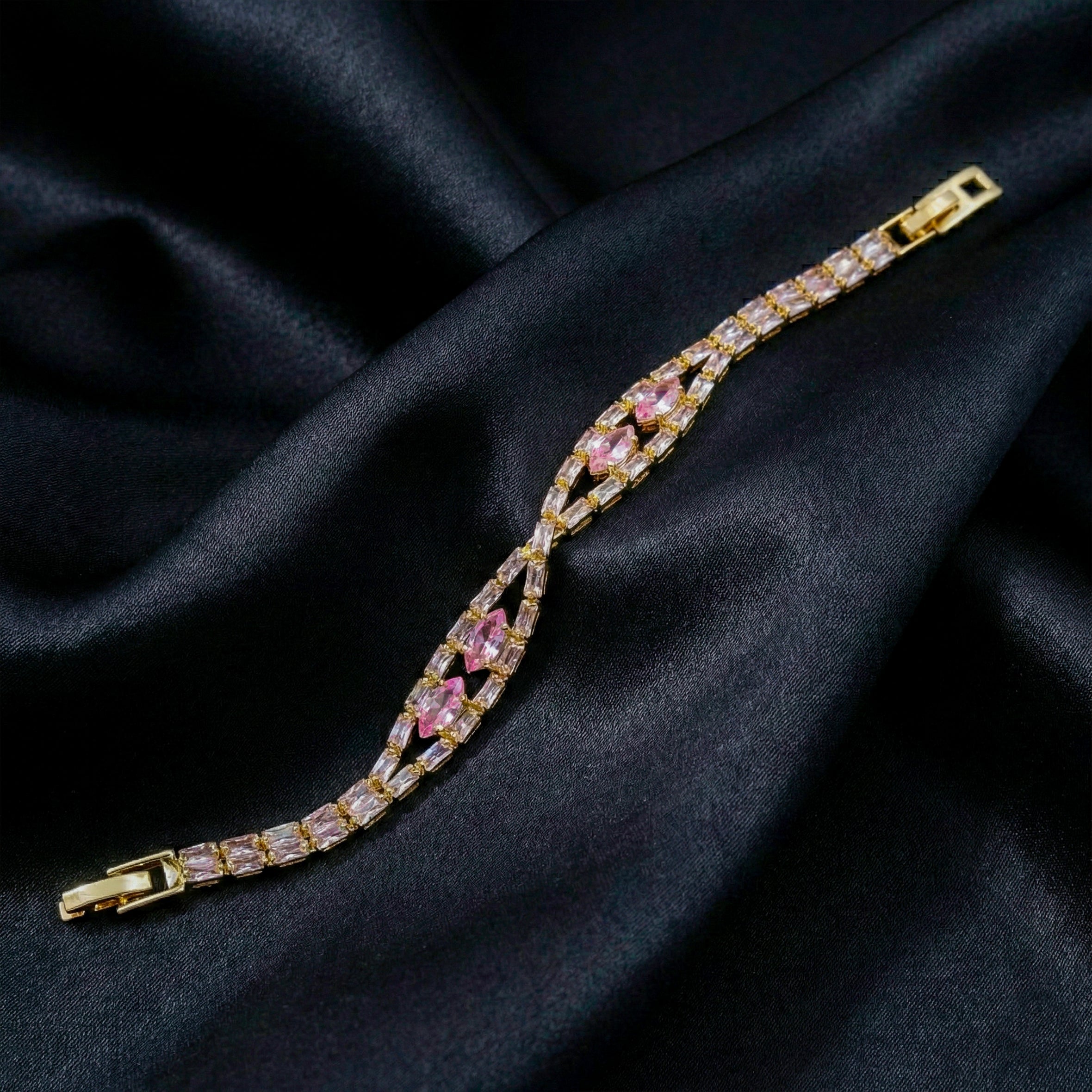 Celeste Pink Sapphire X-Link Diamond Bracelet