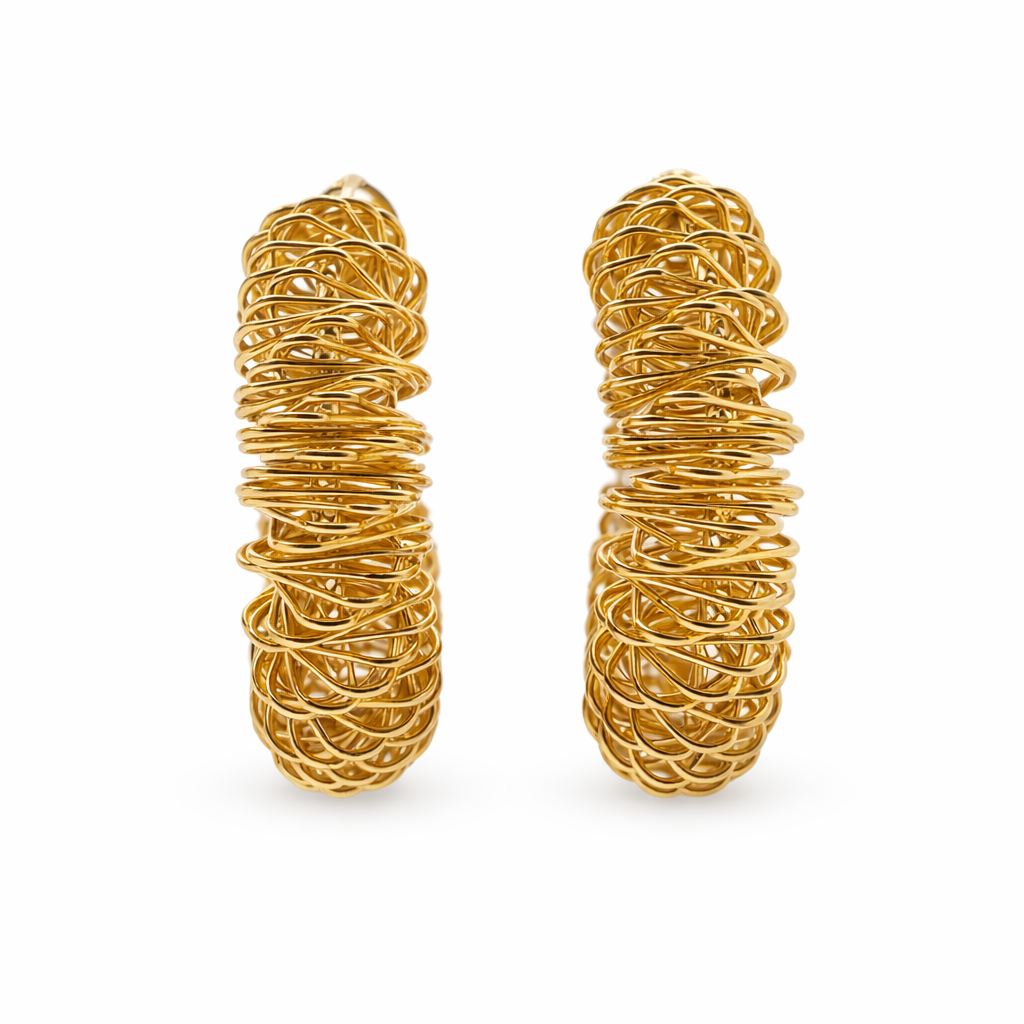 Spiral Gold Hoop Earrings