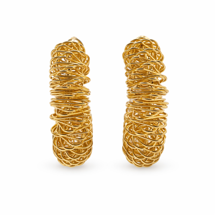 Spiral Gold Hoop Earrings