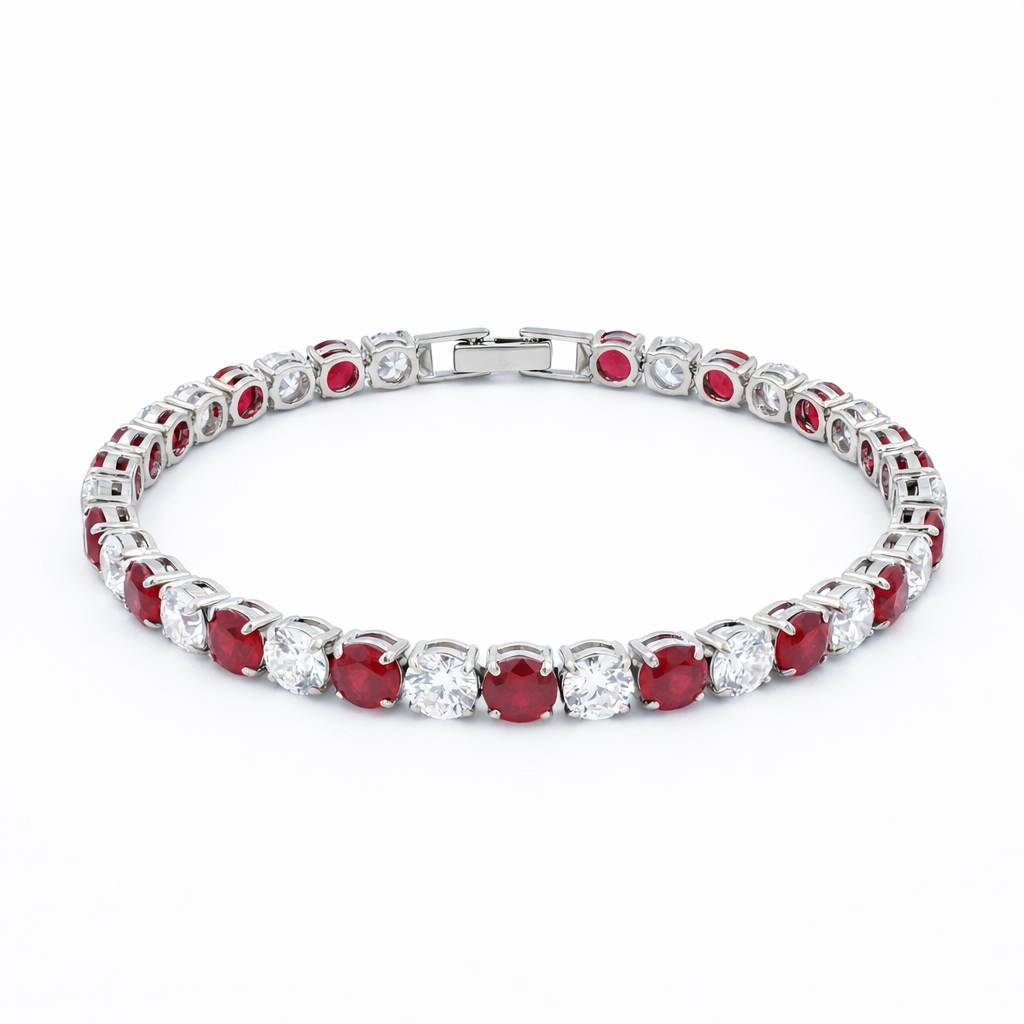 Crimson Royale Tennis Bracelet