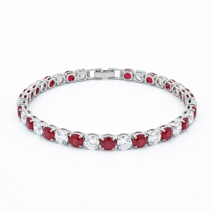 Crimson Royale Tennis Bracelet