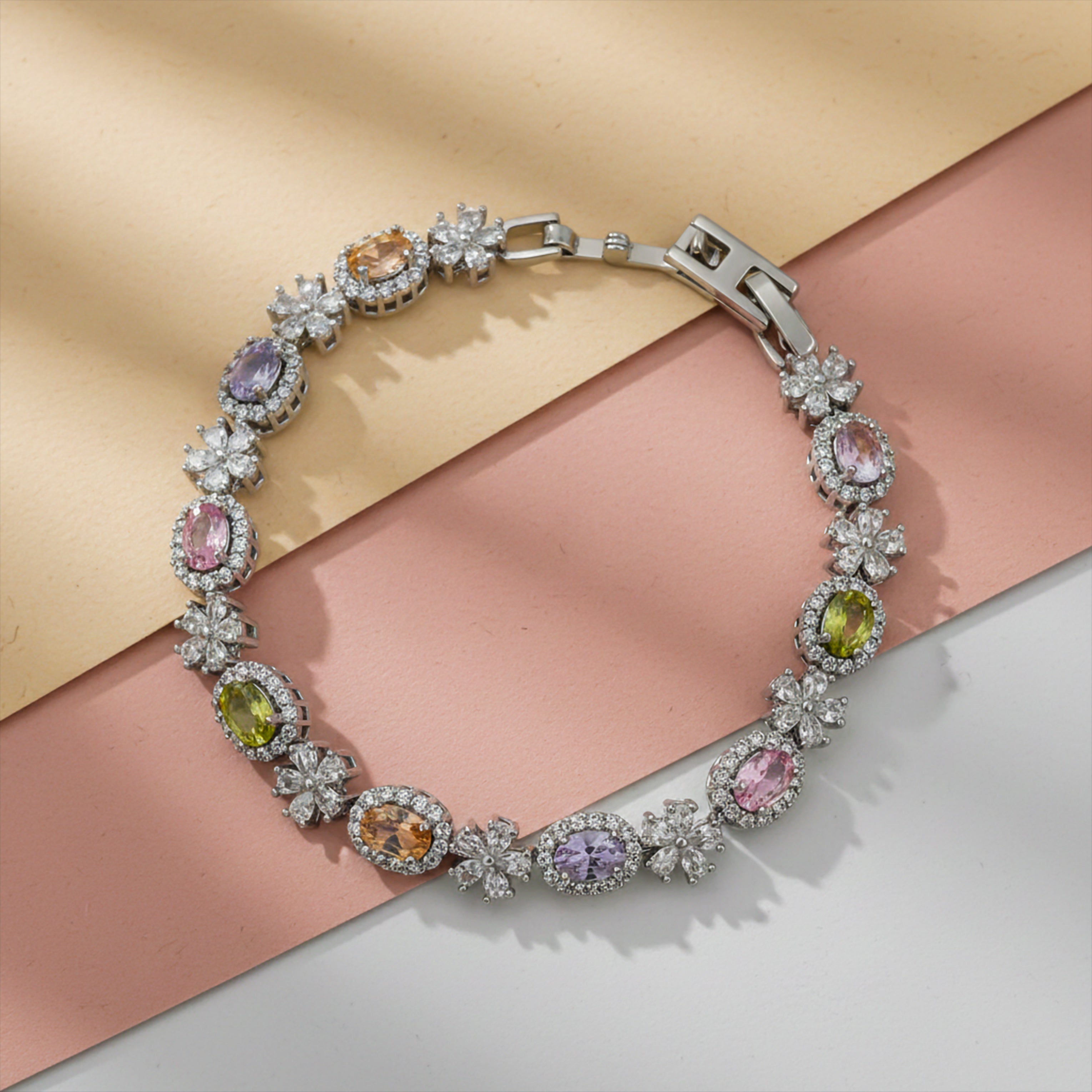 Regal Rainbow Gemstone Luxury Bracelet