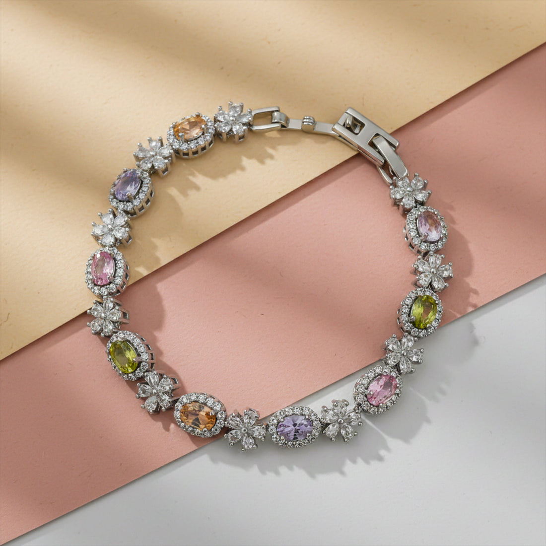 Regal Rainbow Gemstone Luxury Bracelet