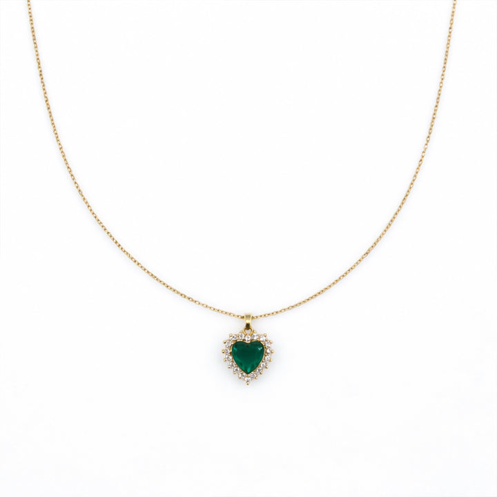 Elegant Green Heart Crystal Pendant