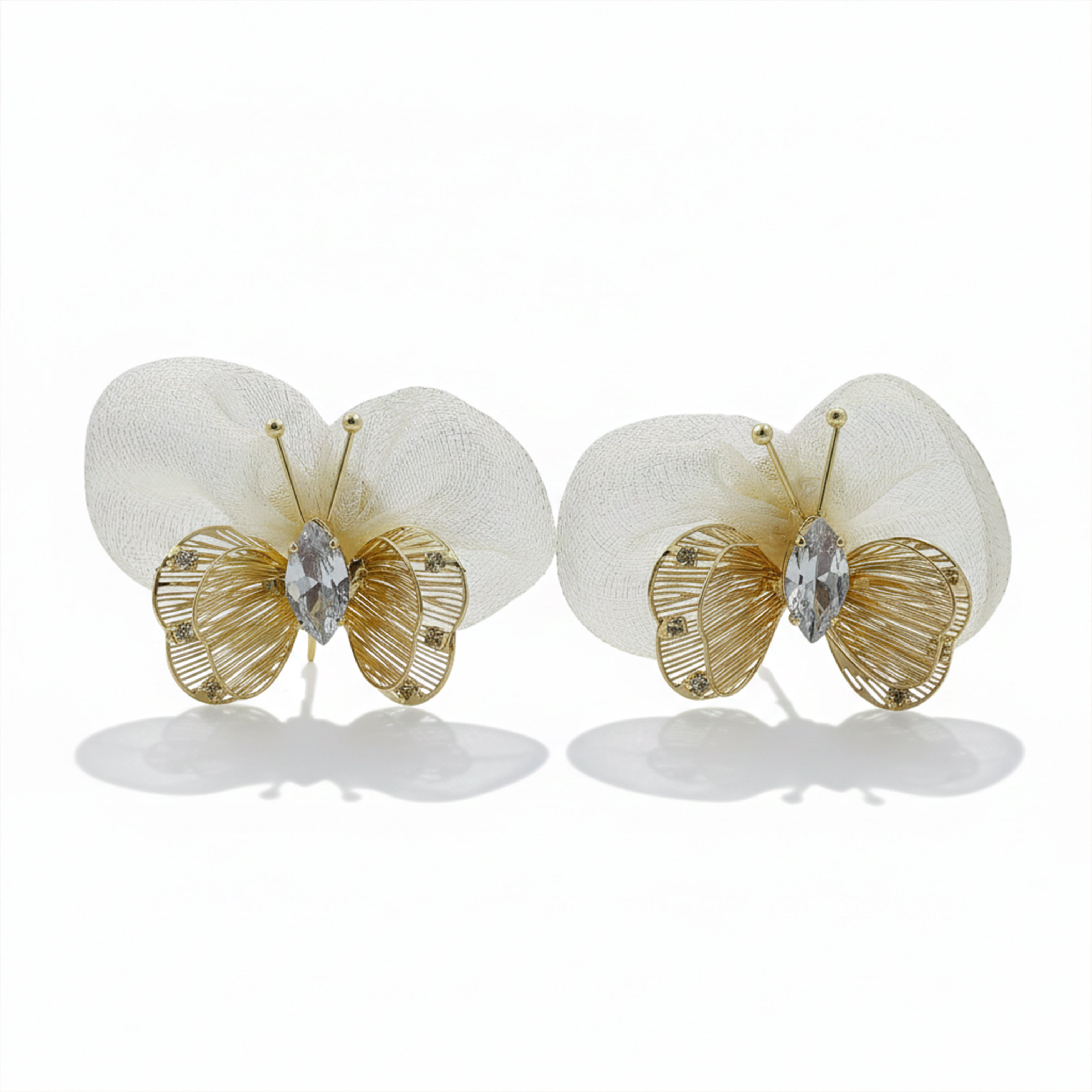 Pearl Veil Butterfly Earrings