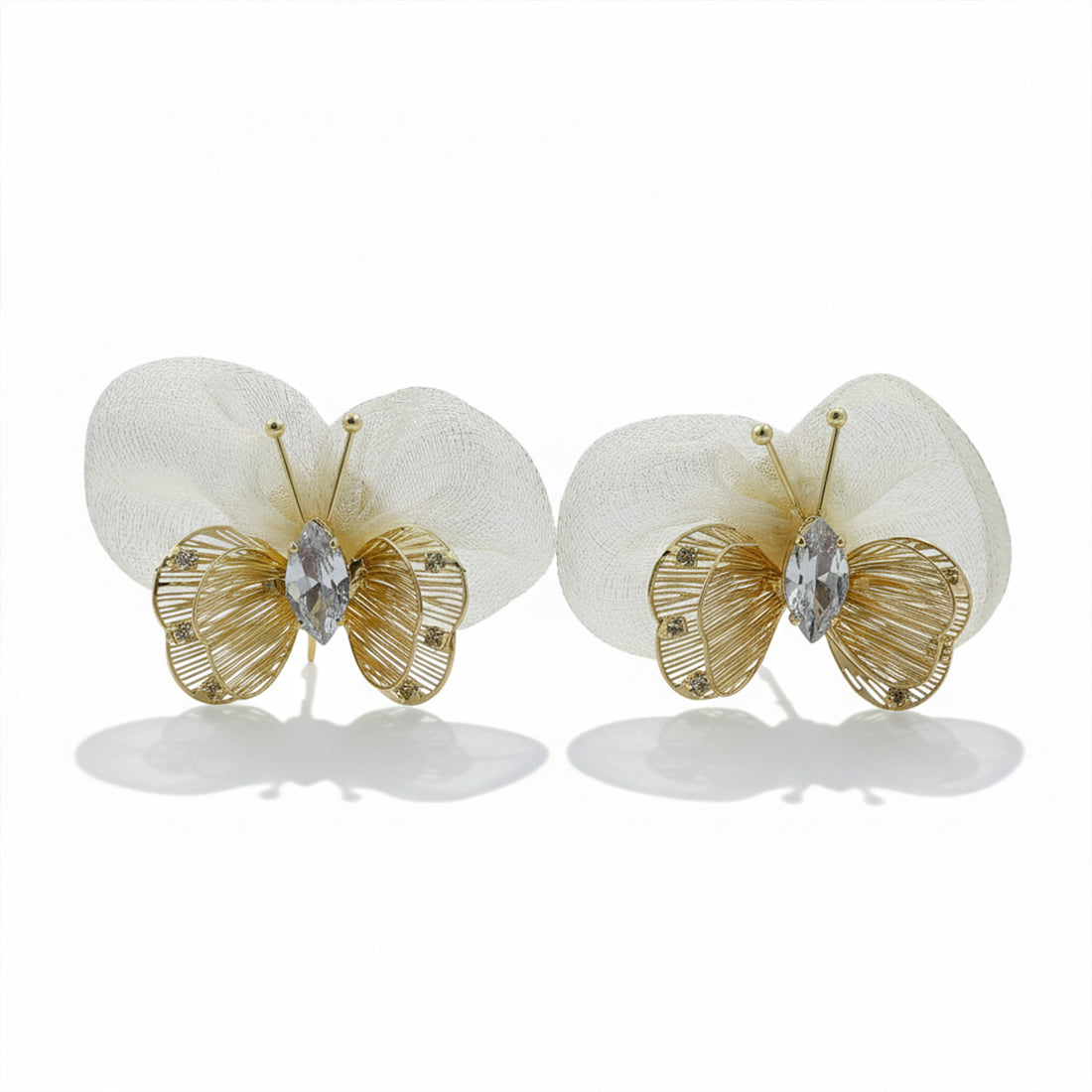 Pearl Veil Butterfly Earrings