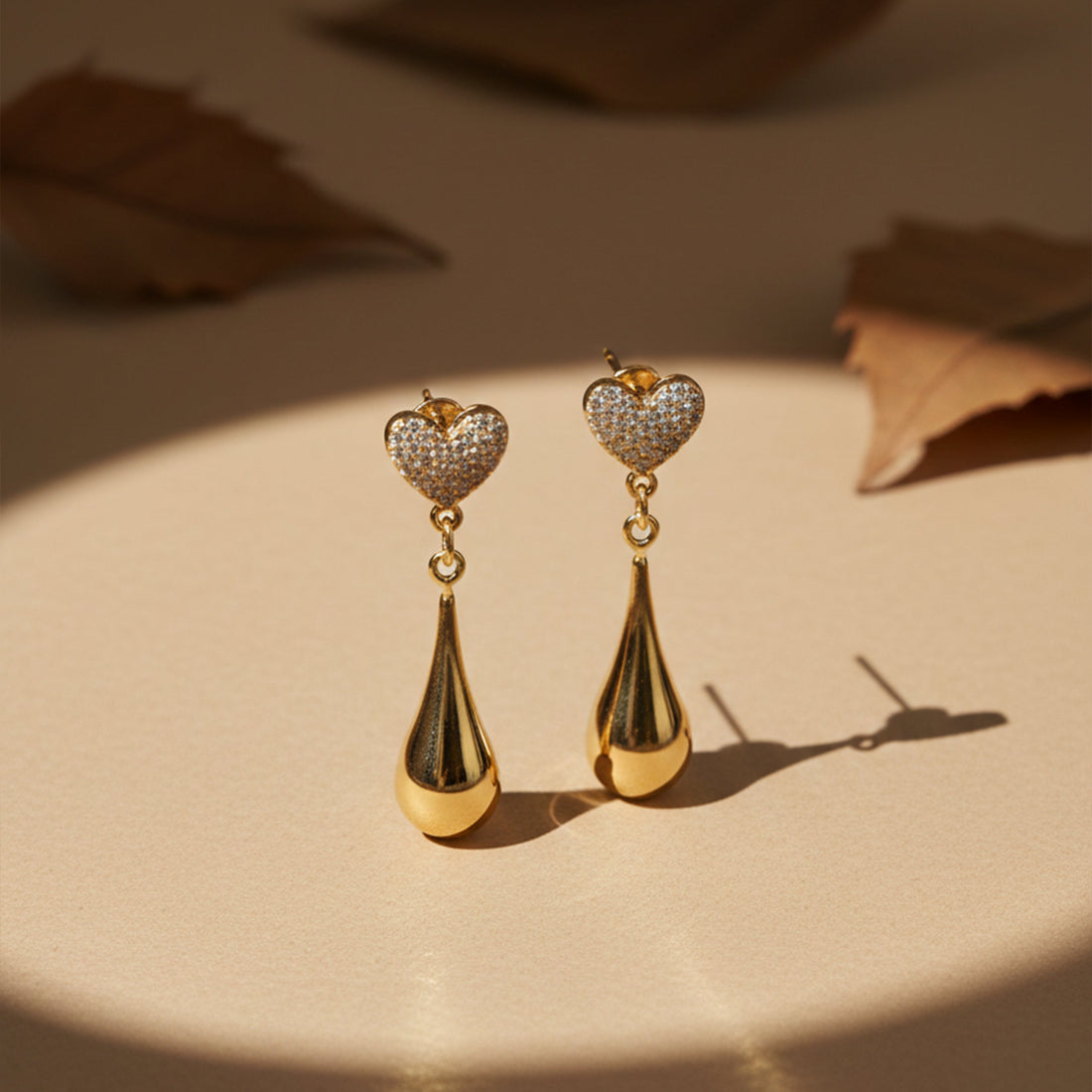 Golden Heart Drip Luxe Earrings