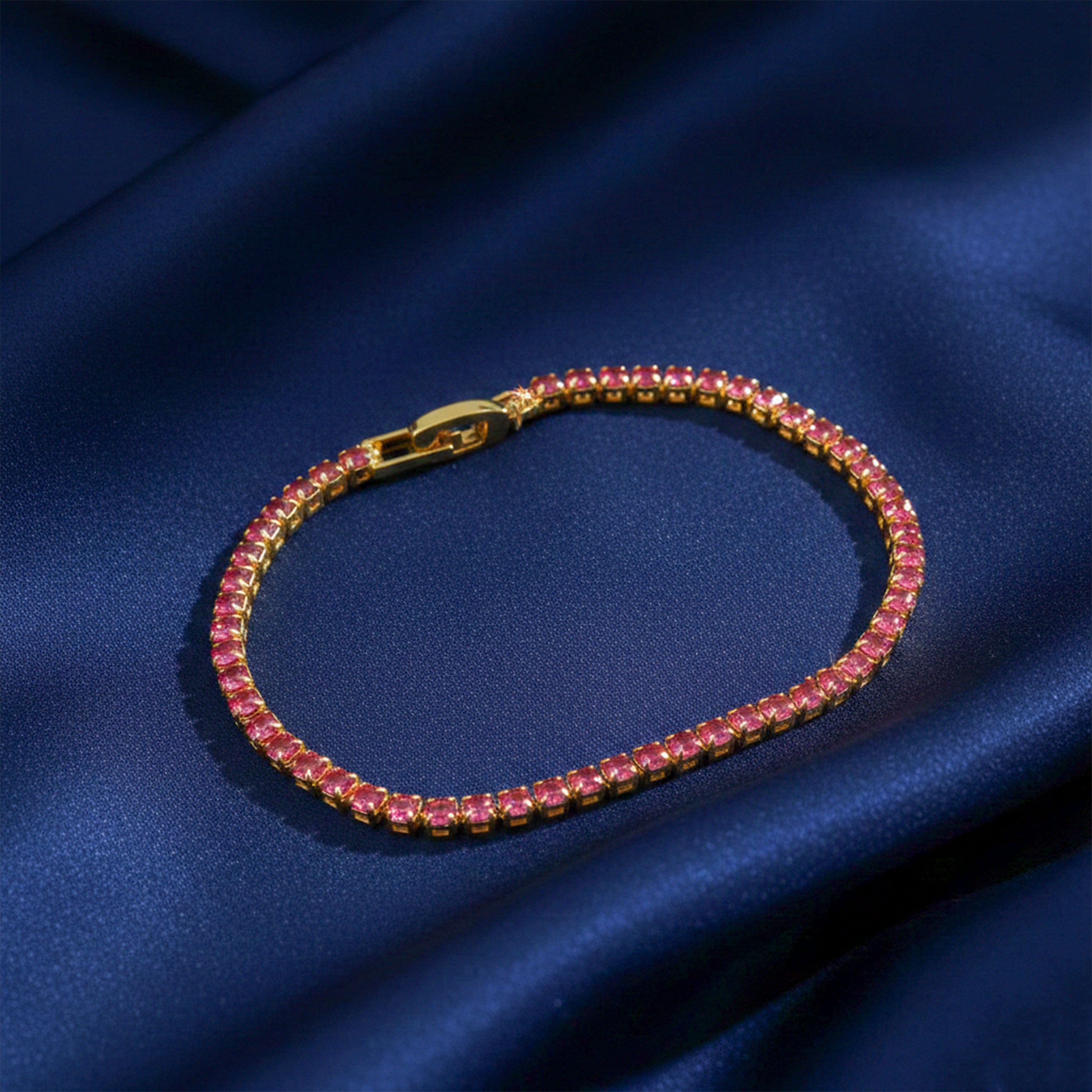 Azure Elegance Diamond Tennis Bracelet