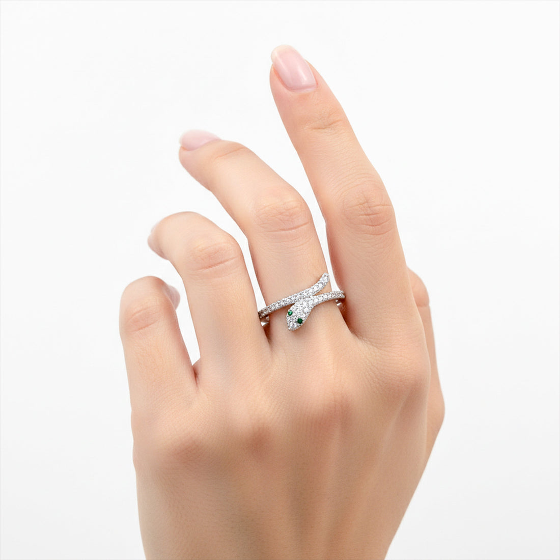 Eye Diamond Snake Wrap Ring