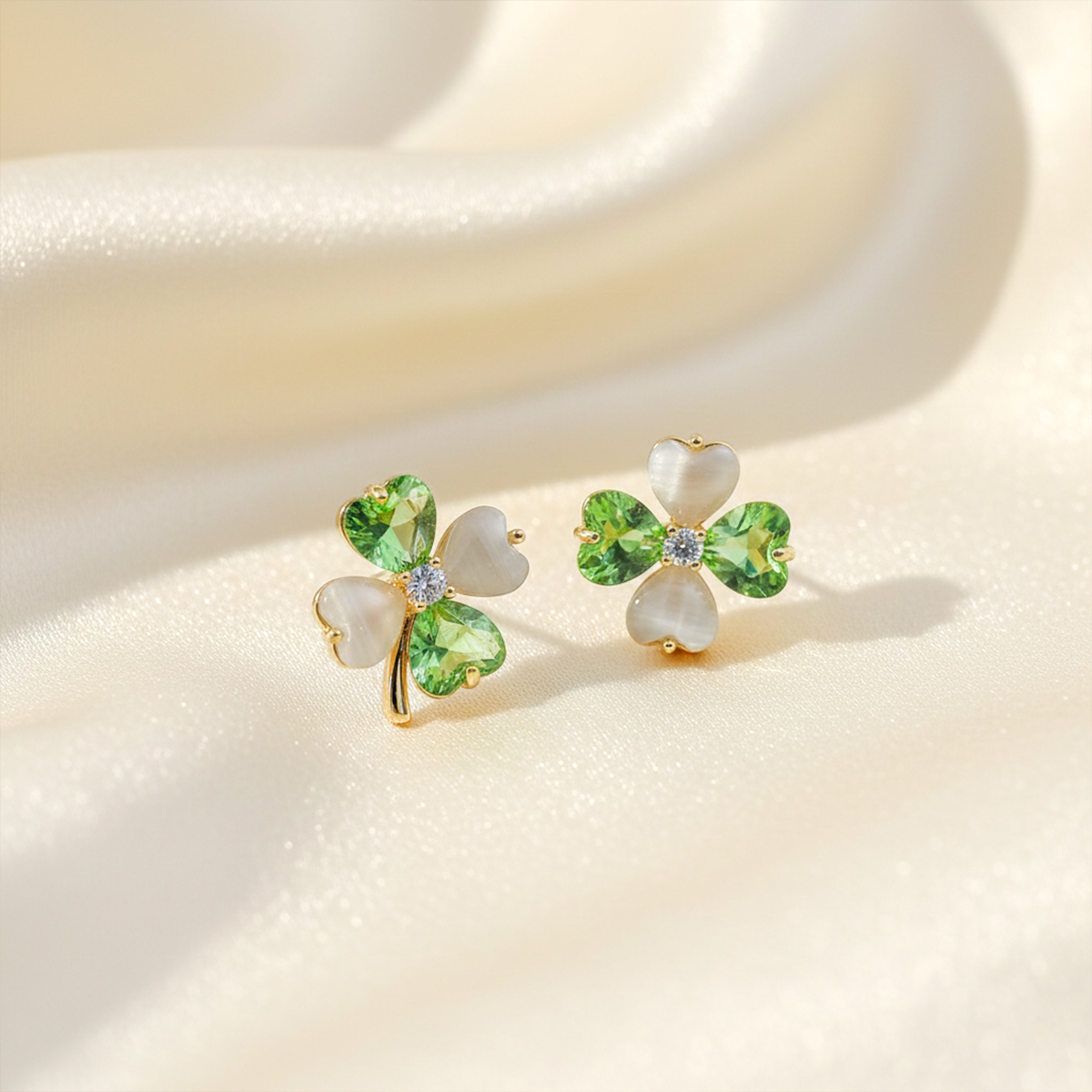 Verdant Elegance Clover Earrings