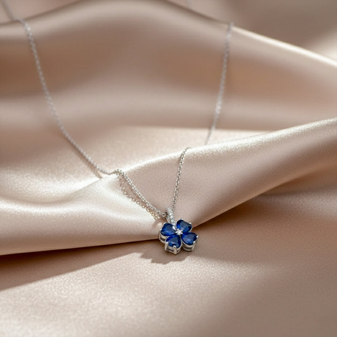 Aurielle Sapphire Bloom Necklace