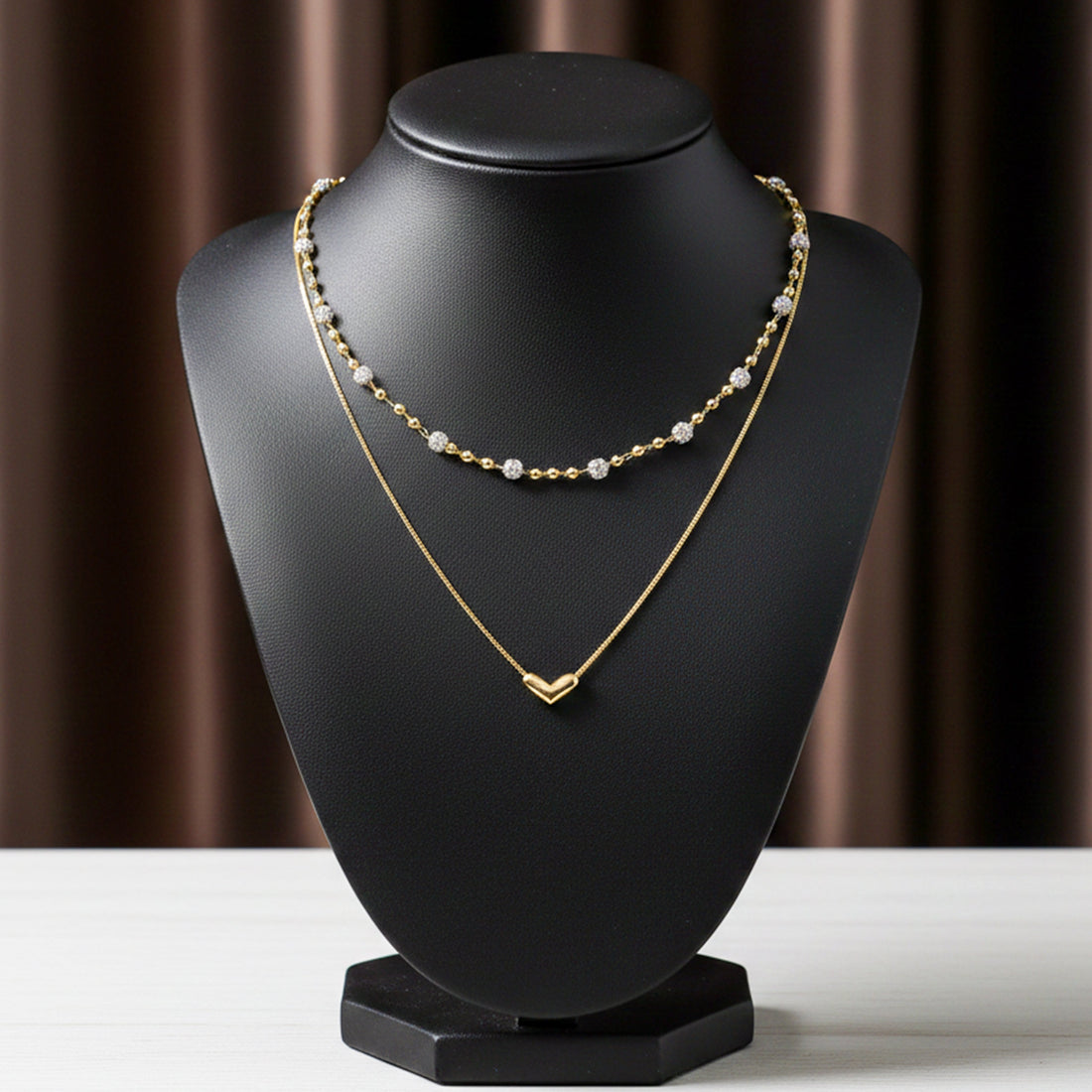 Luxpenny Dual Layer Gold Heart Necklace