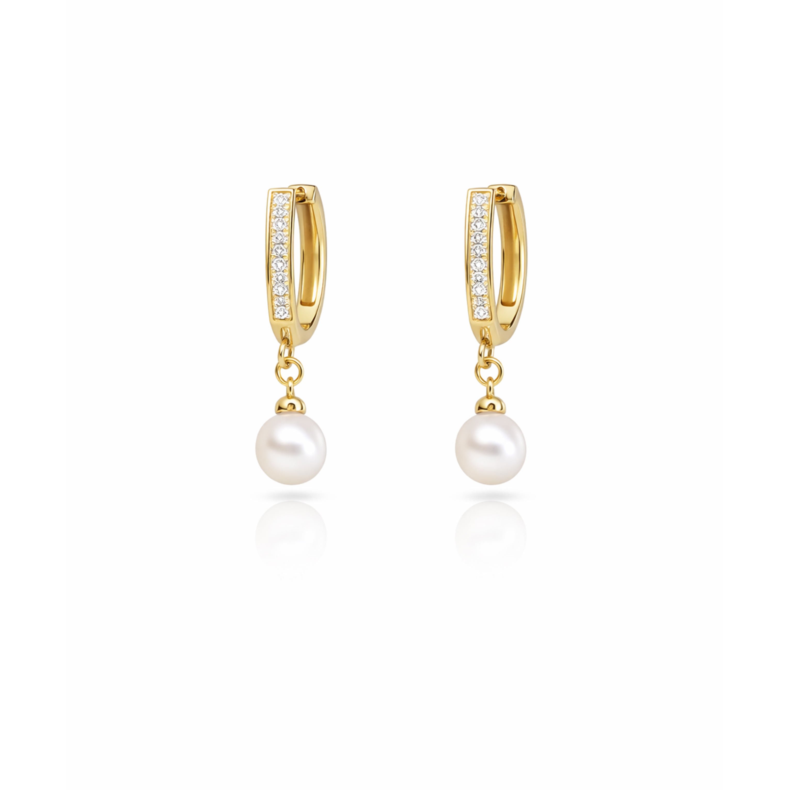 Minimalist Gold Bar Pearl Drop Earrings
