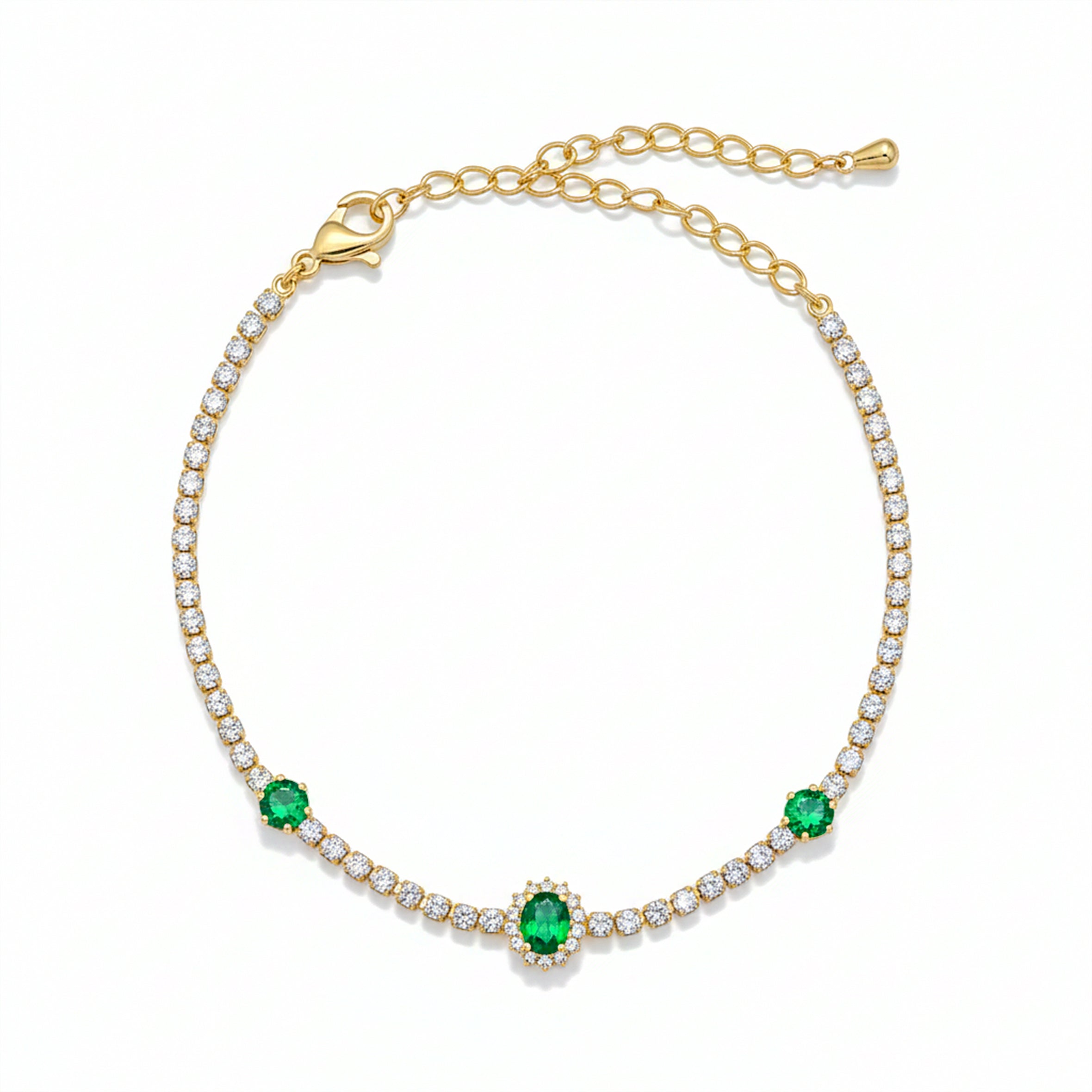 Zenvy Emerald Luxe Chain Bracelet