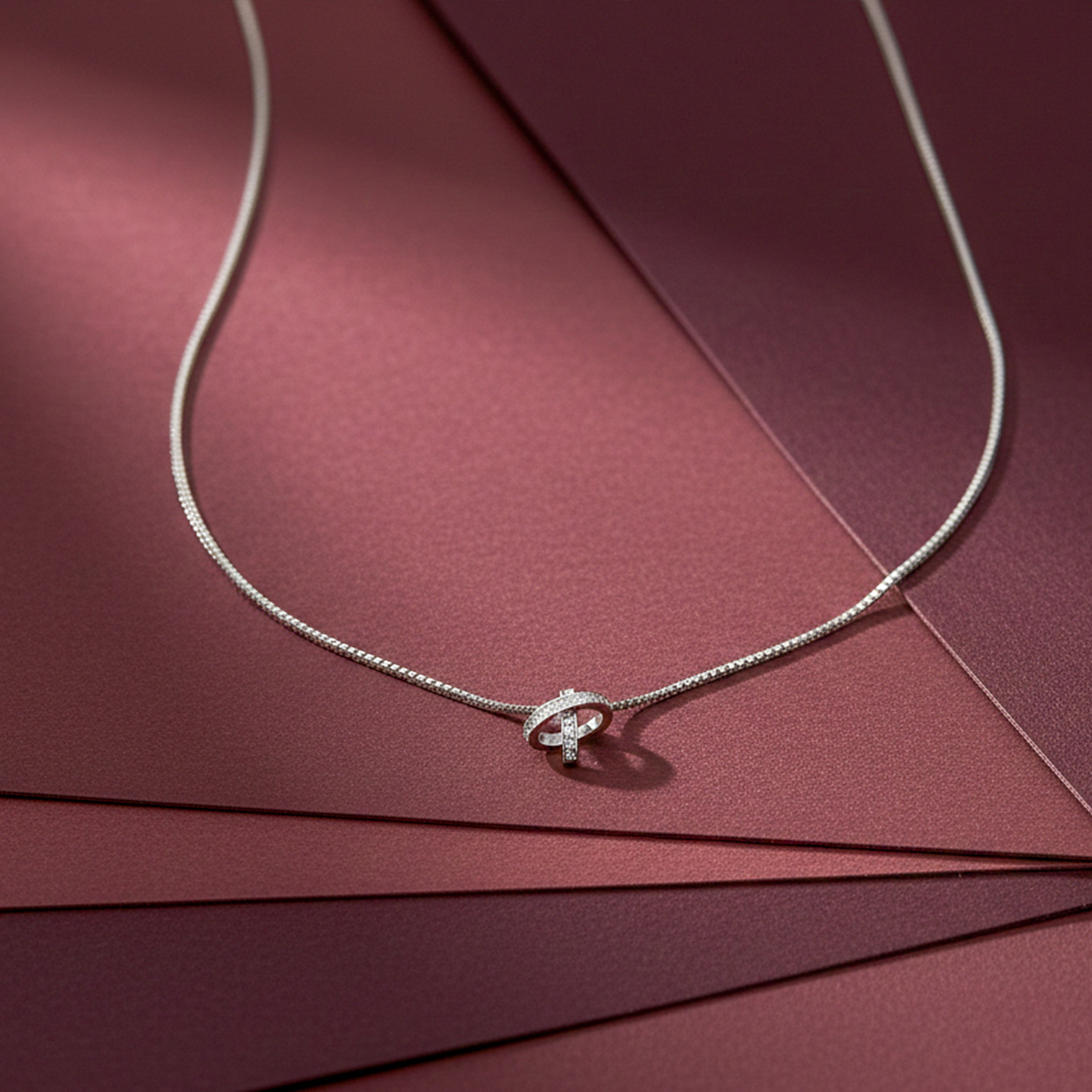 Infinity Cross Diamond Silver Necklace
