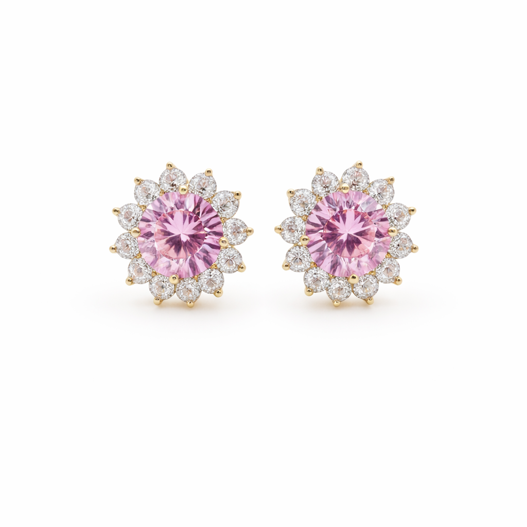 Rose Glow Floral Halo Earrings