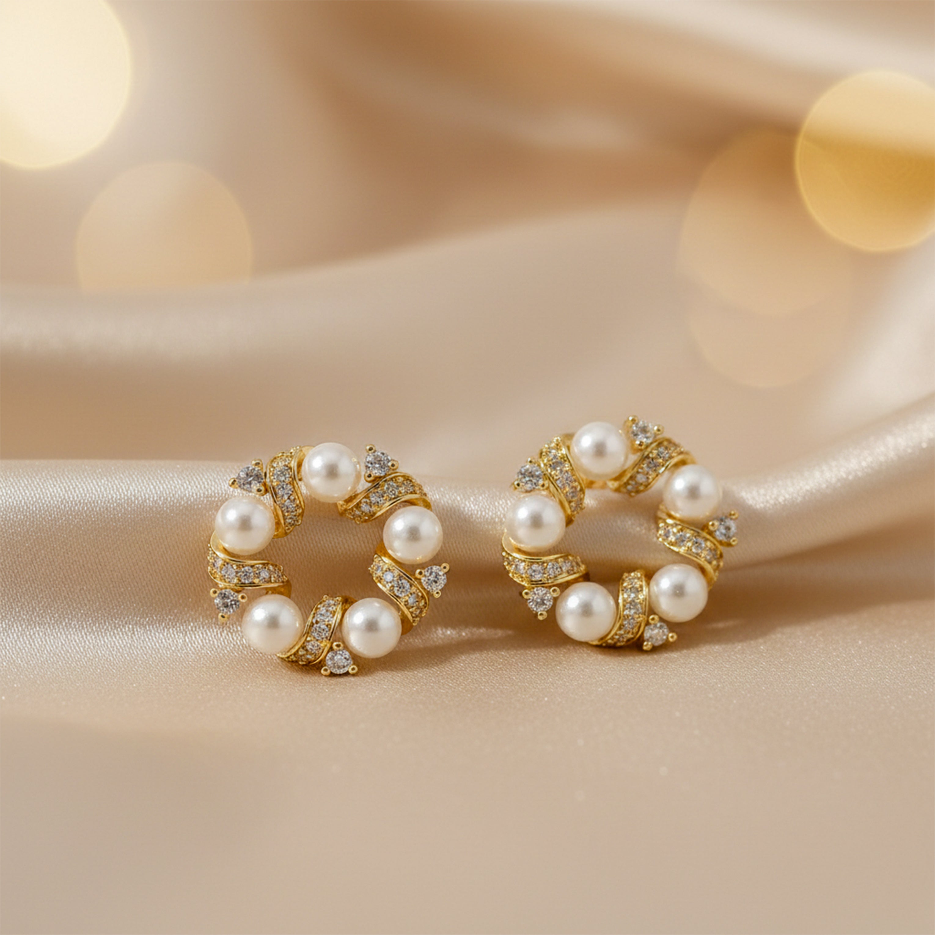 Pearl Luxe Circle Earrings