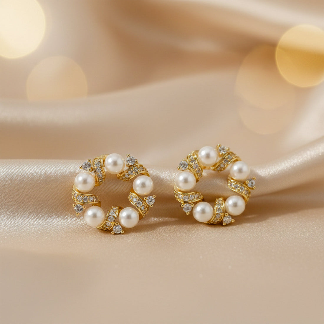 Pearl Luxe Circle Earrings