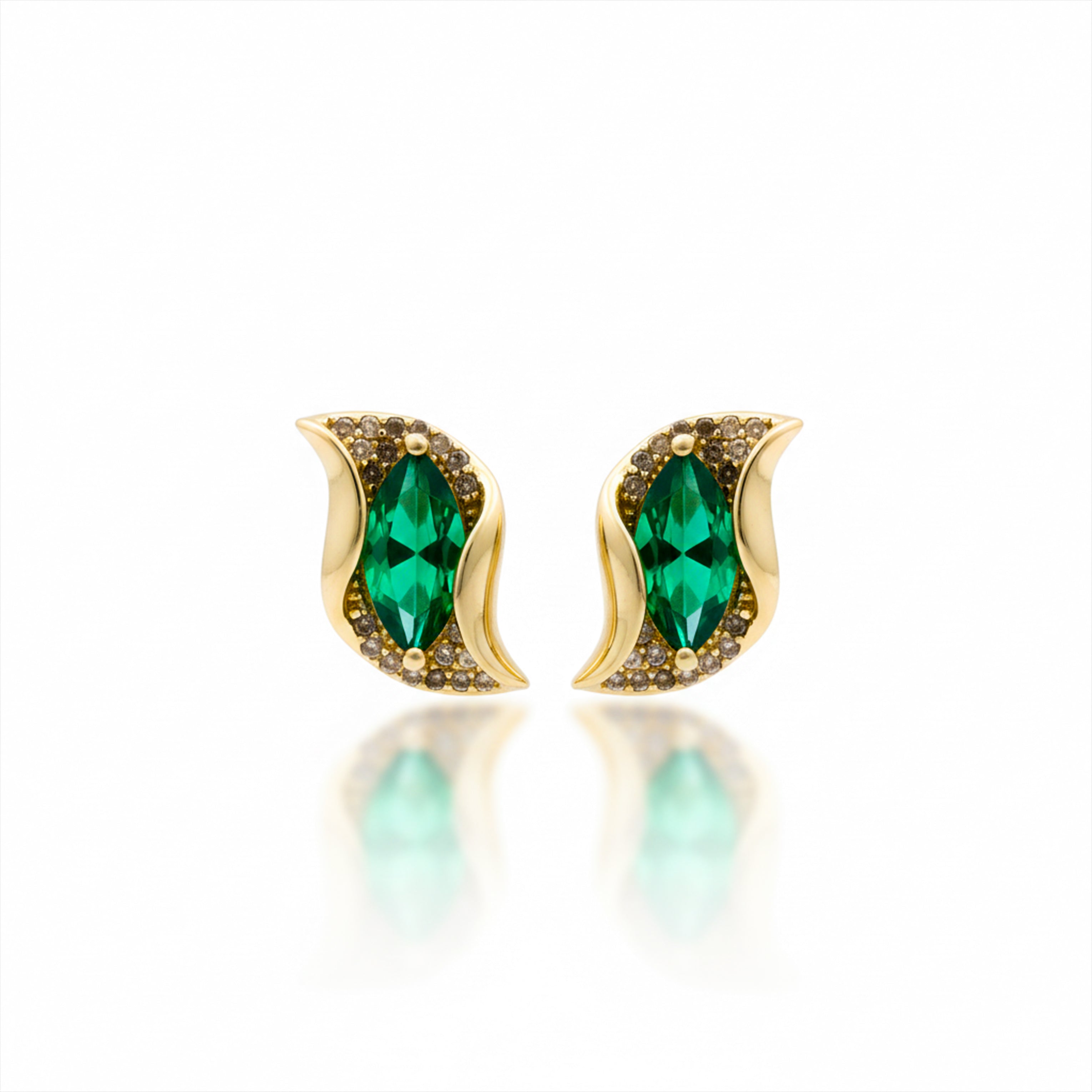 Velvet Green Luxe Curve Earrings
