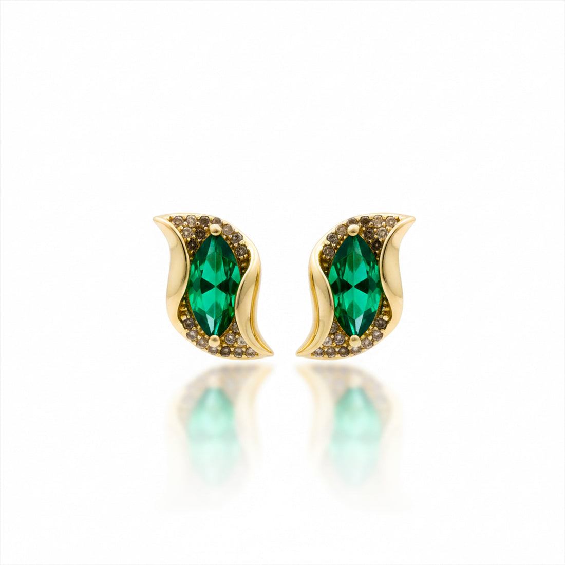 Velvet Green Luxe Curve Earrings