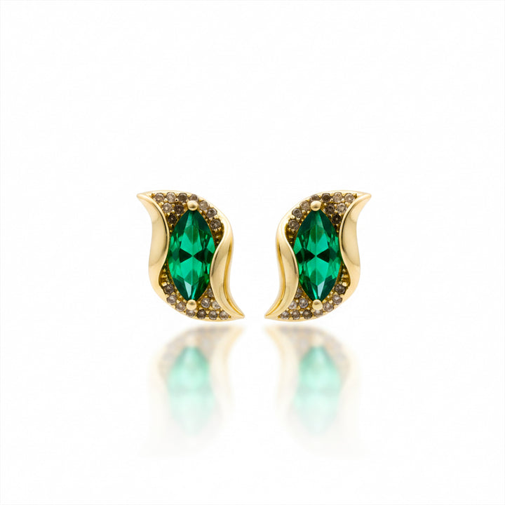 Velvet Green Luxe Curve Earrings