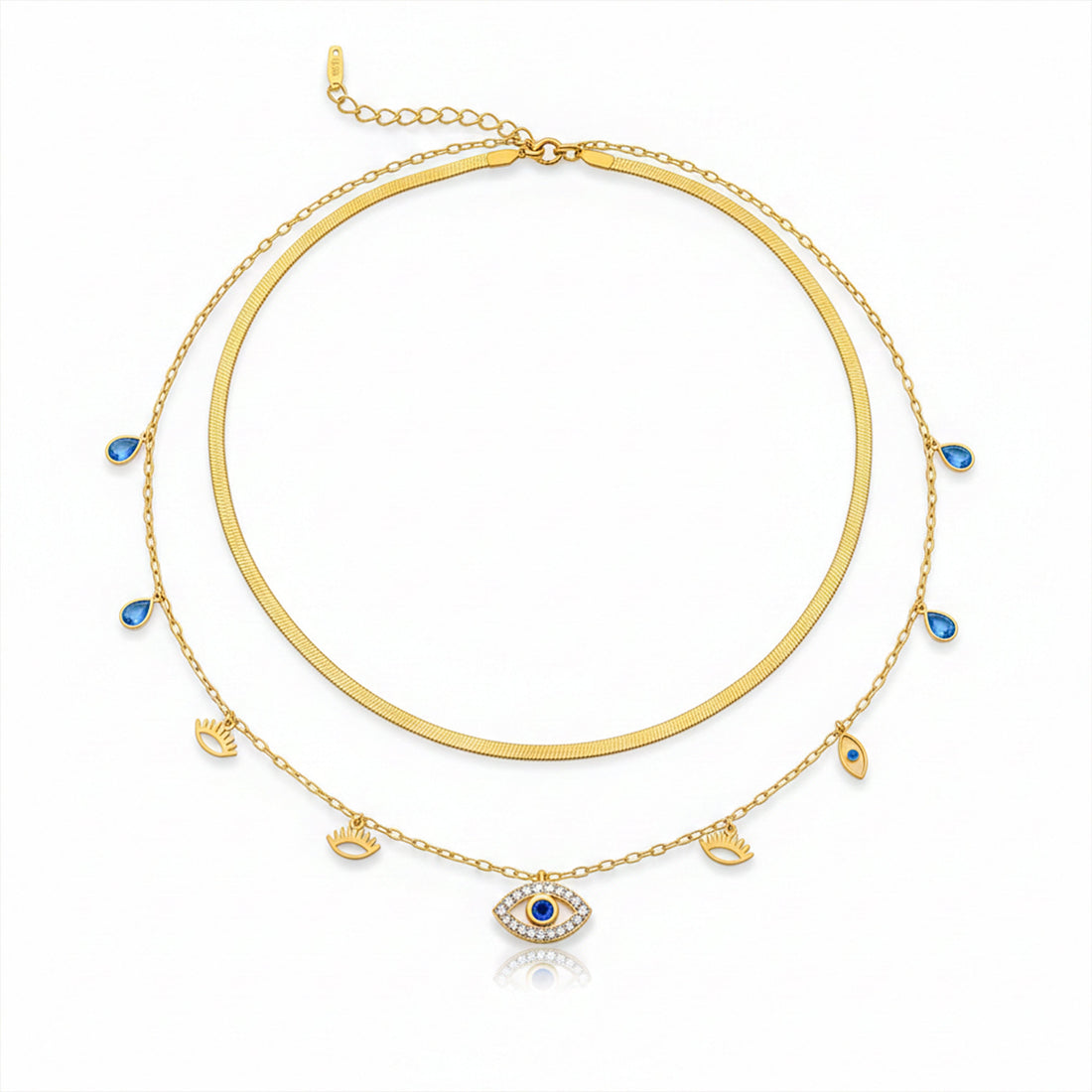 Evil Eye Layered Gold Necklace