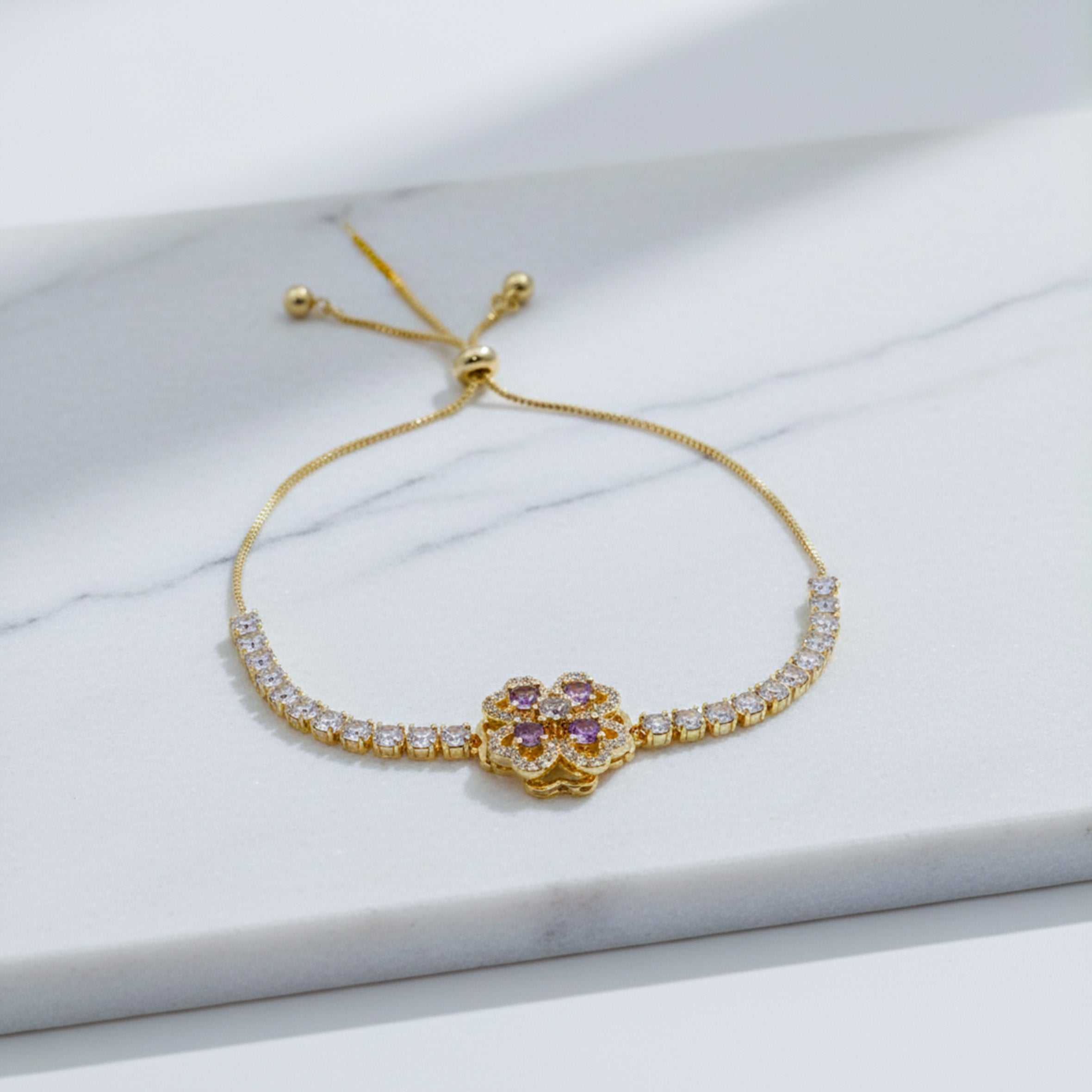 Violet Blossom Diamond Bracelet