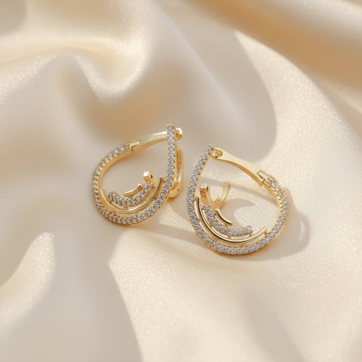 Elite Halo Zircon Hoop Earrings