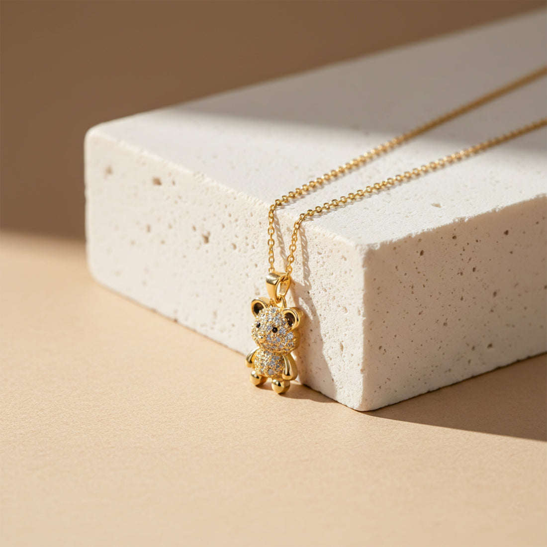 Luxpenny Teddy Crystal Pendant Necklace