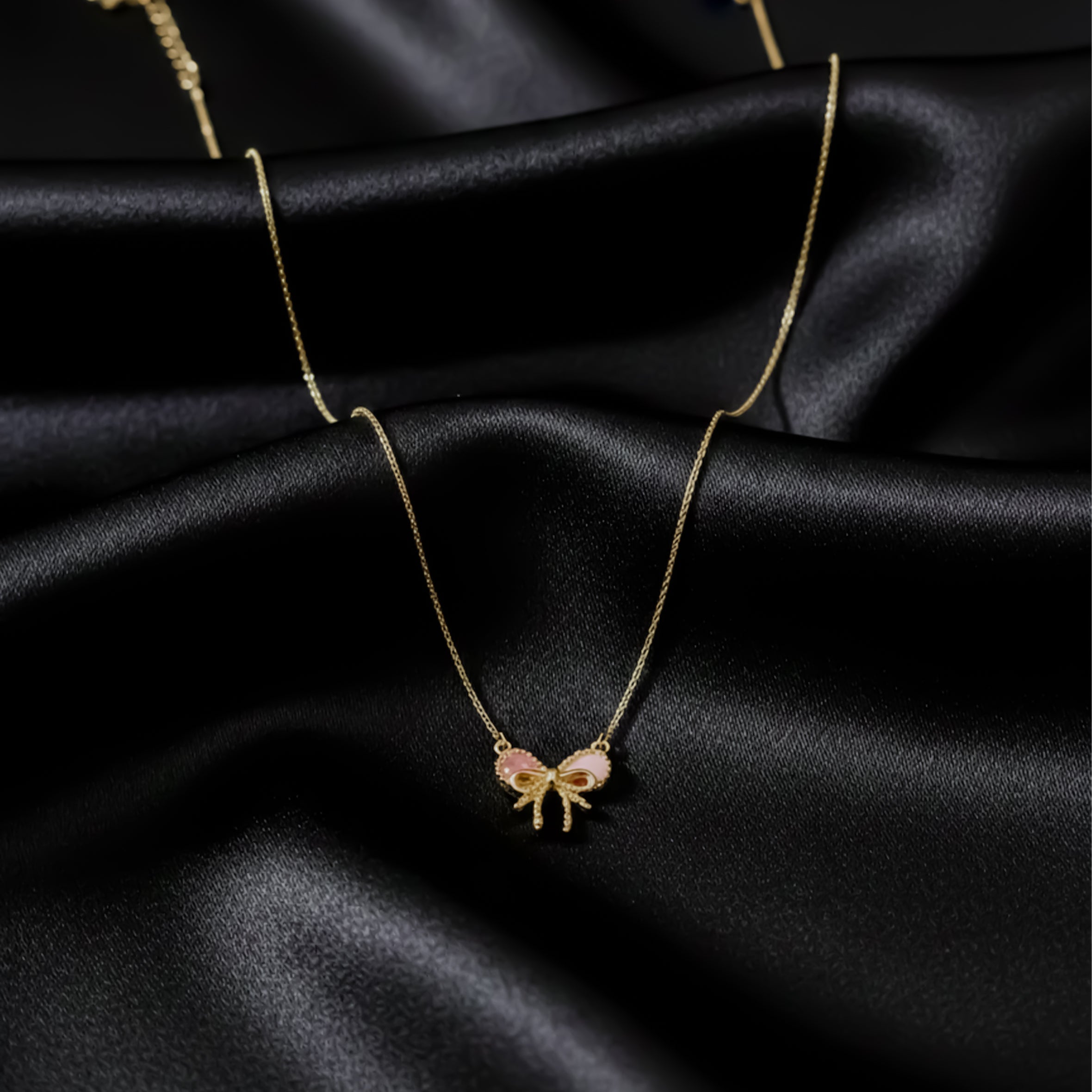Celestine Luxe Ribbon Pearl Necklace