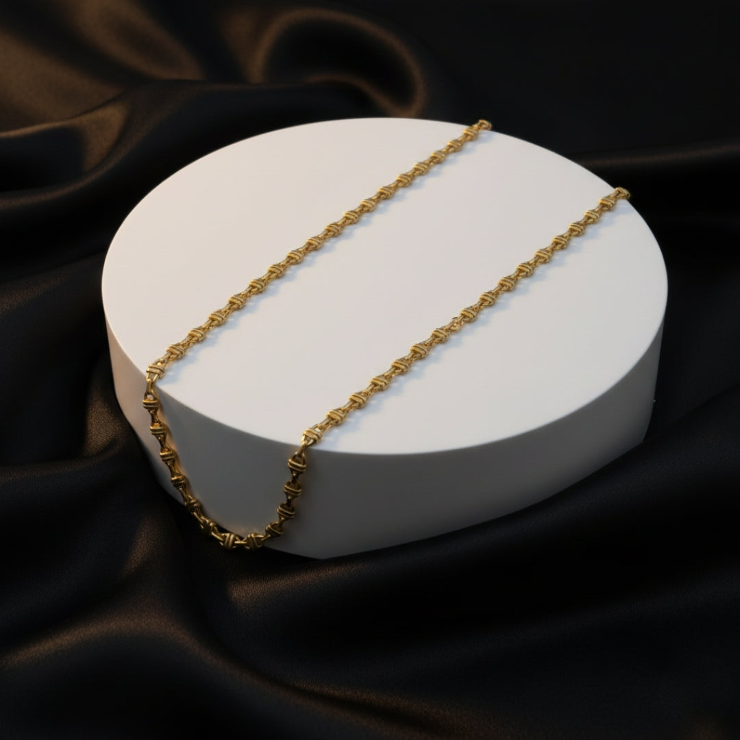 Thin Rope Design Gold Chain