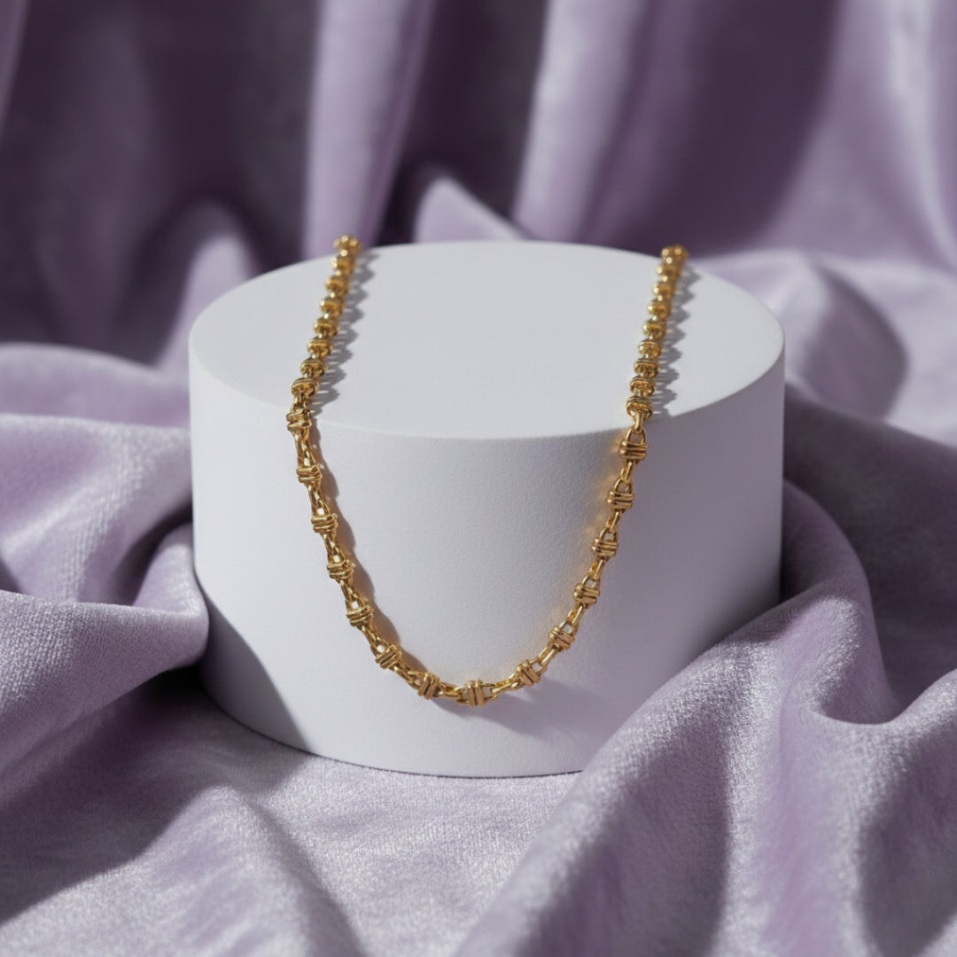 Thin Rope Design Gold Chain
