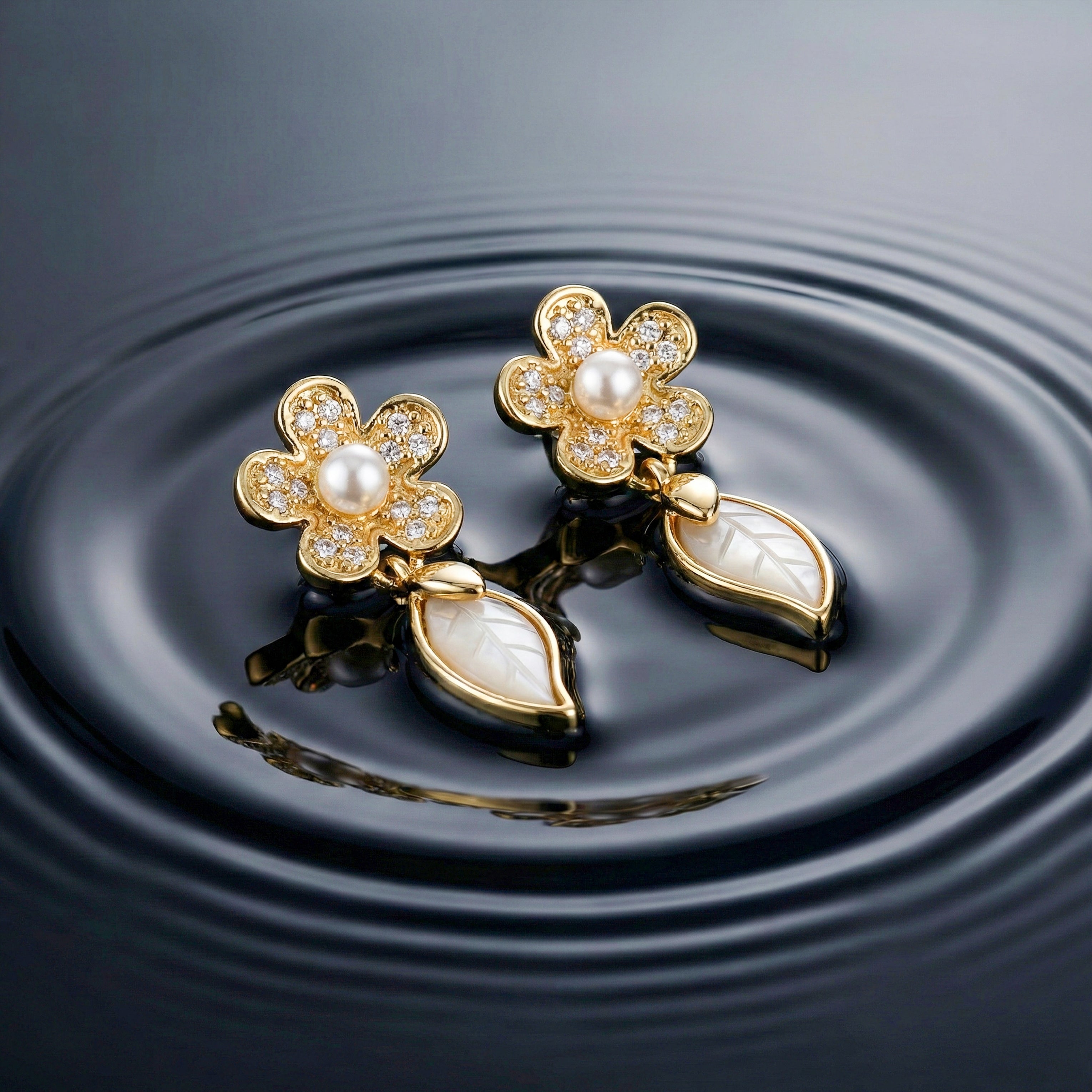 Nazakat Pearl Flower Earrings
